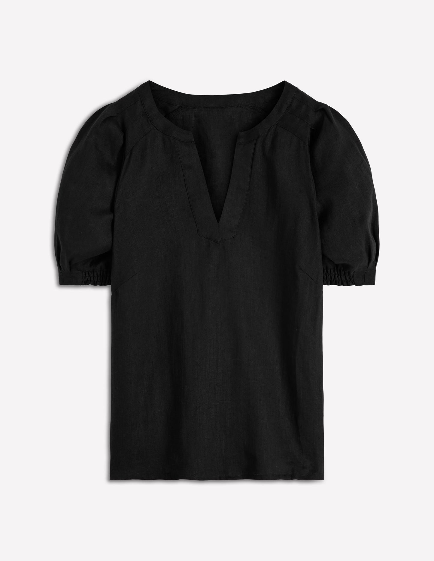 Rae Linen Top-Black