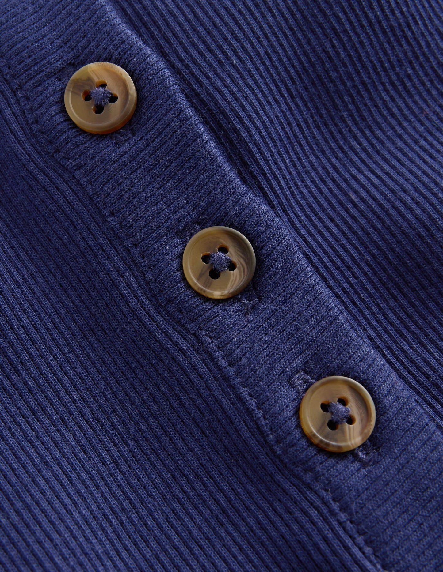 Henley Ribbed Vest-College Navy