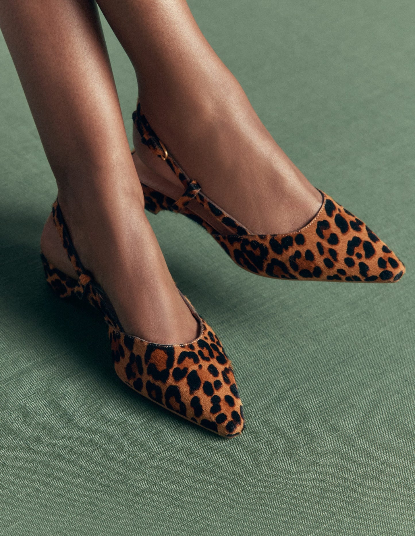 Mini Block Sling Backs-Classic Leopard