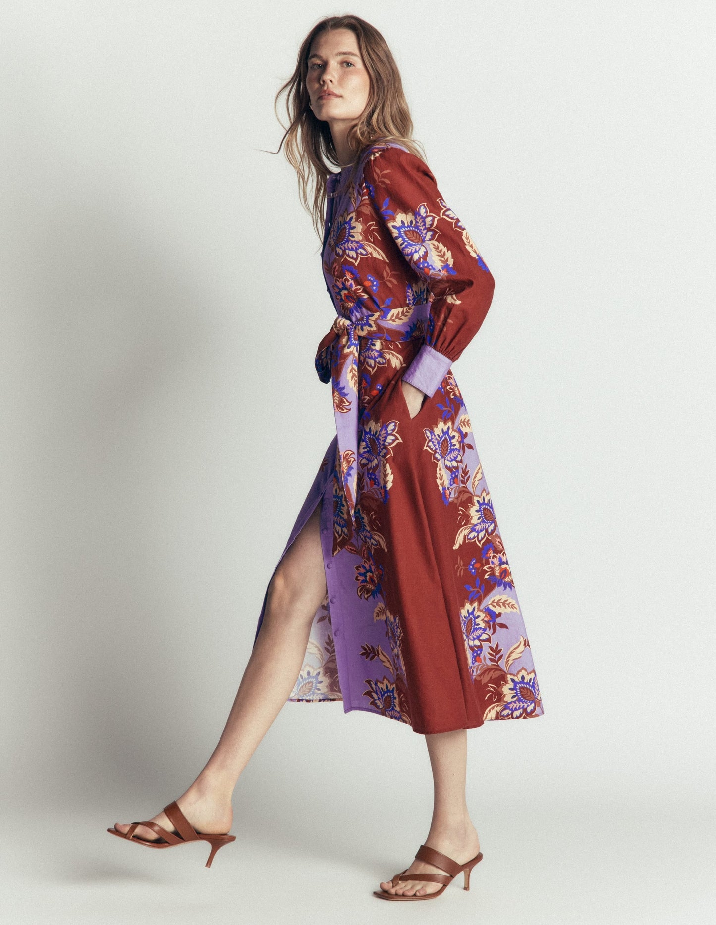 Blouson Sleeve Occasion Dress-Multi, Super Bloom