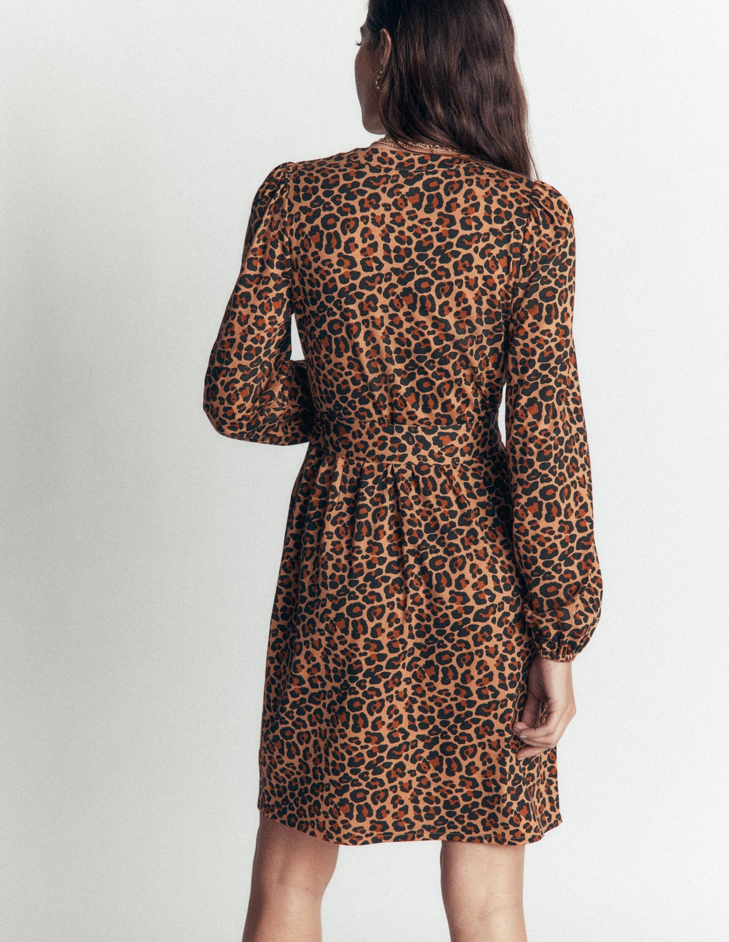 Adele Belted Jersey Dress-Camel, Animal Fields