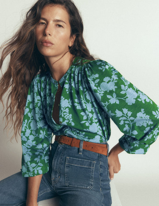 Ara Jersey Shirt-Alpine Green, Bouquet Breeze
