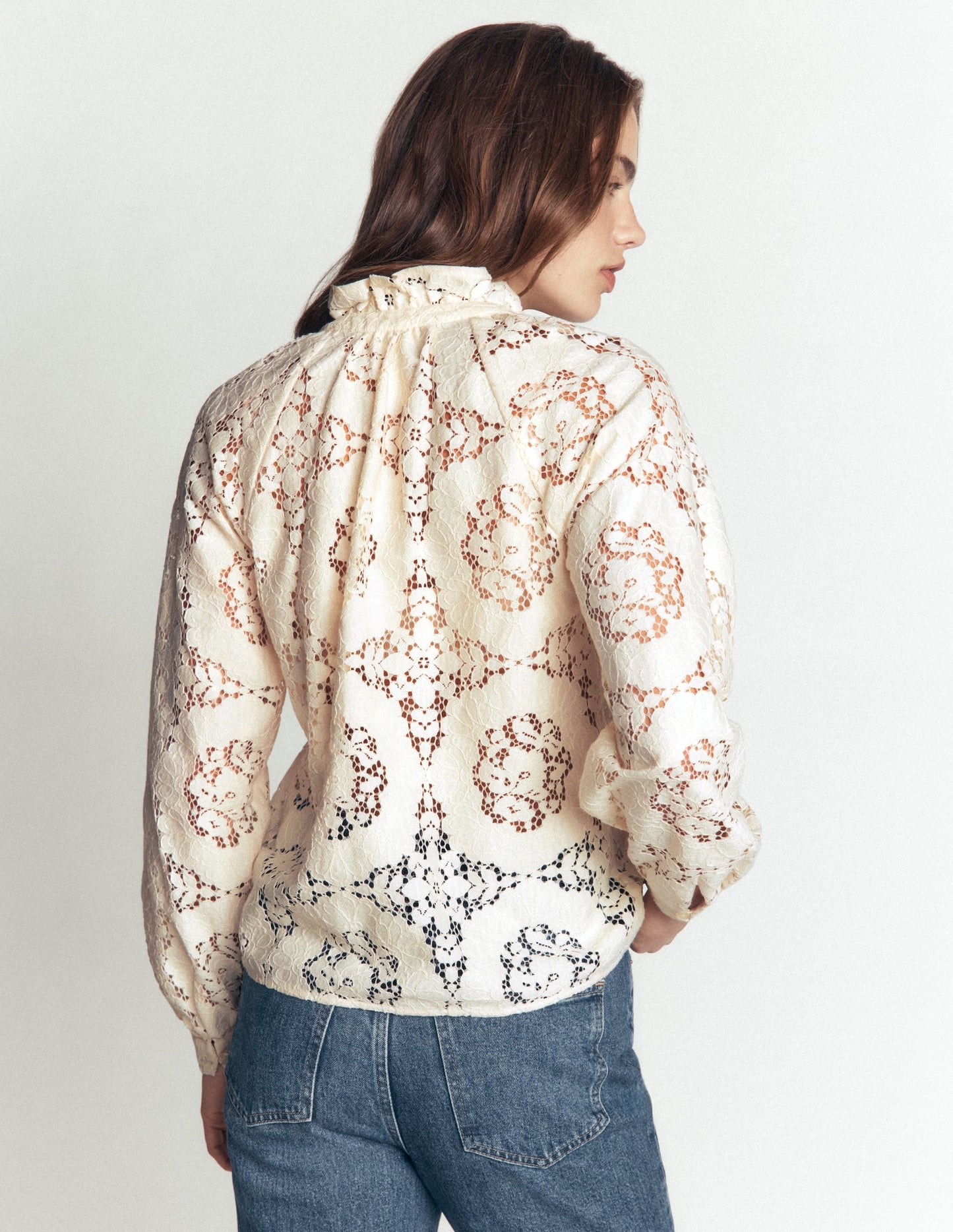 Erica Lace Top-Ivory
