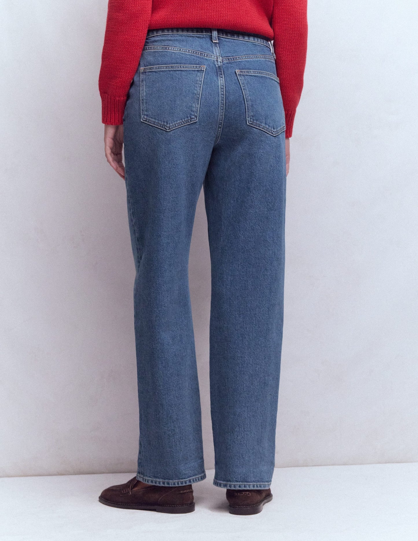 Mid Rise Straight Leg Jeans-Mid Vintage
