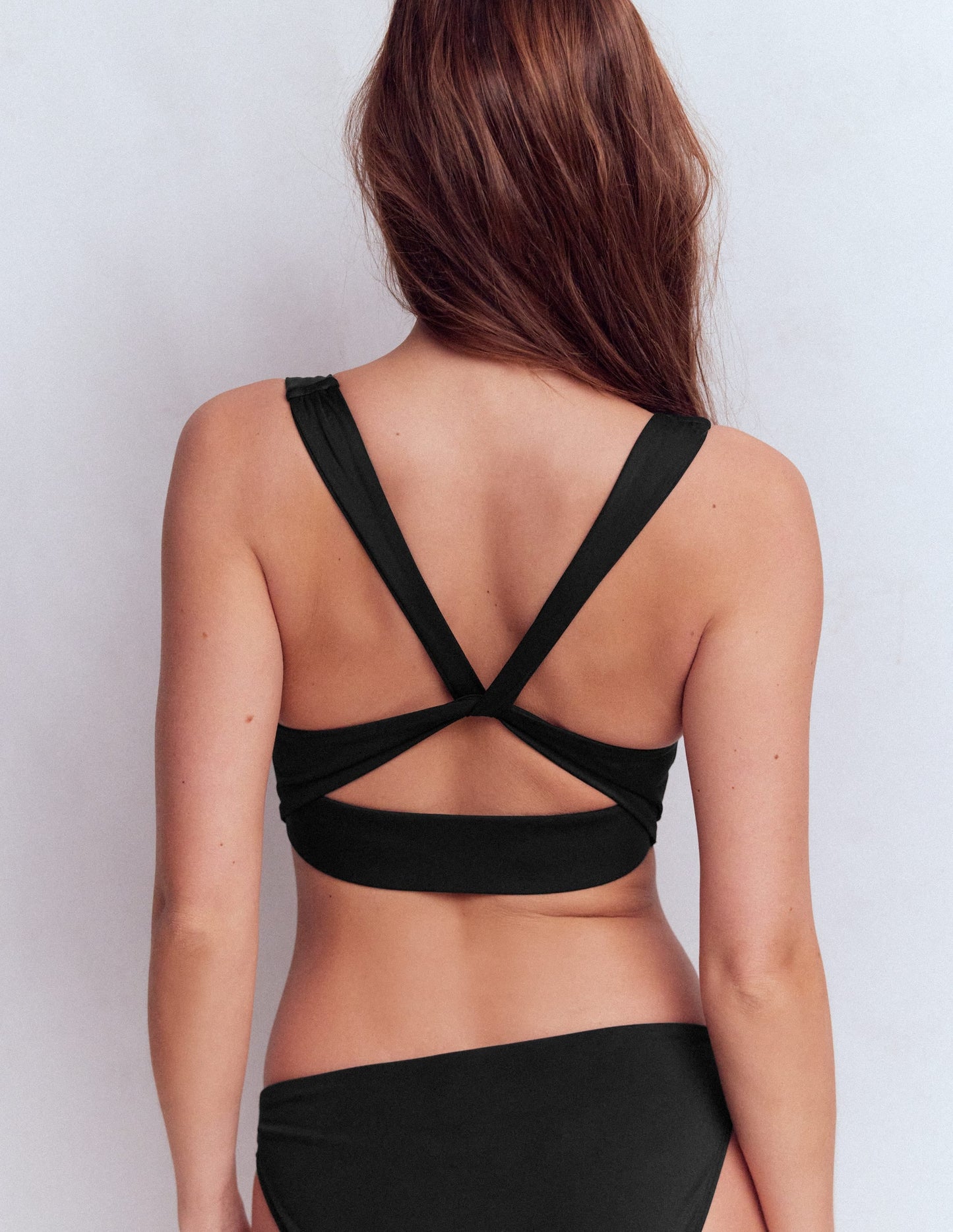 Mykonos Deep V Bikini Top-Black