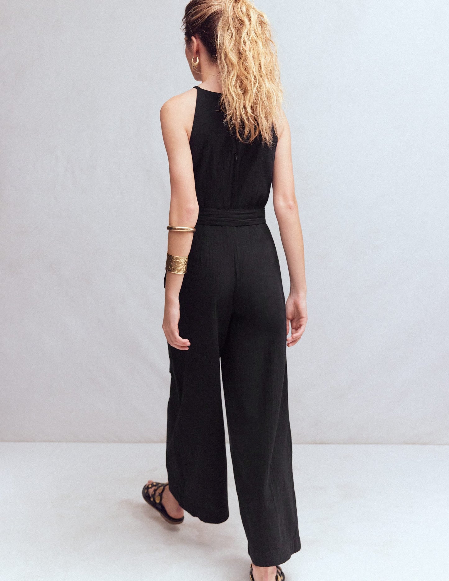 Rosa Double Cloth Jumpsuit-Black