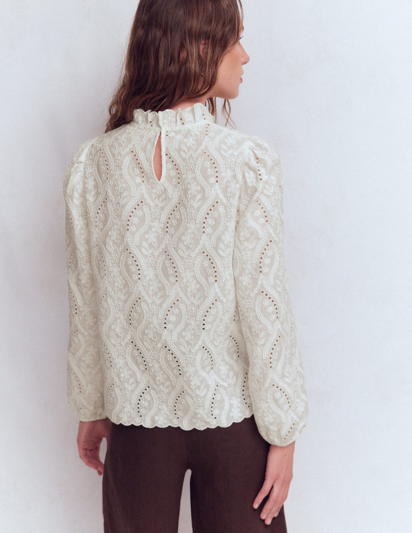 Puff Sleeve Interest Top-Ivory