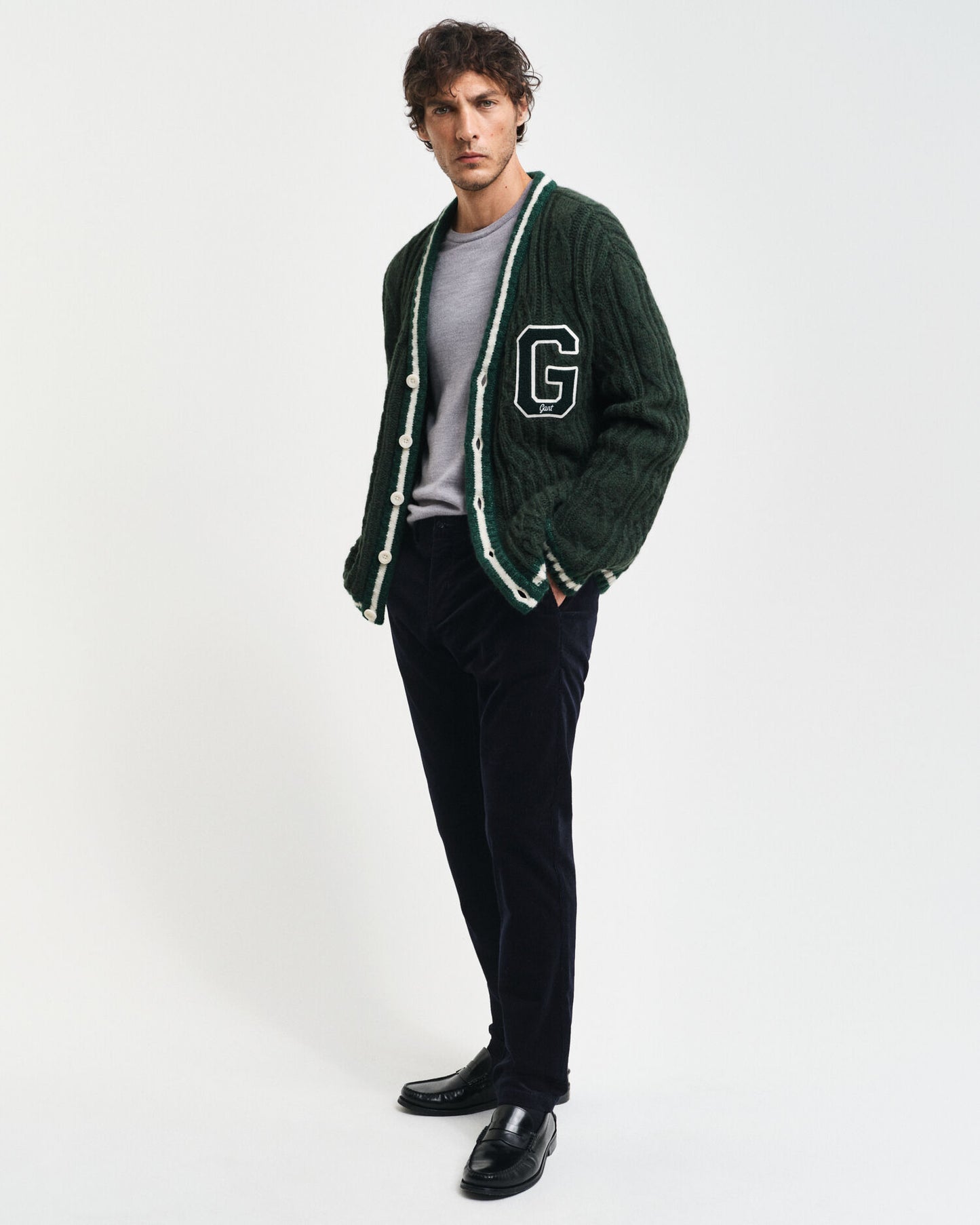 Pantalon Chino en Velours Côtelé Coupe Ajustée