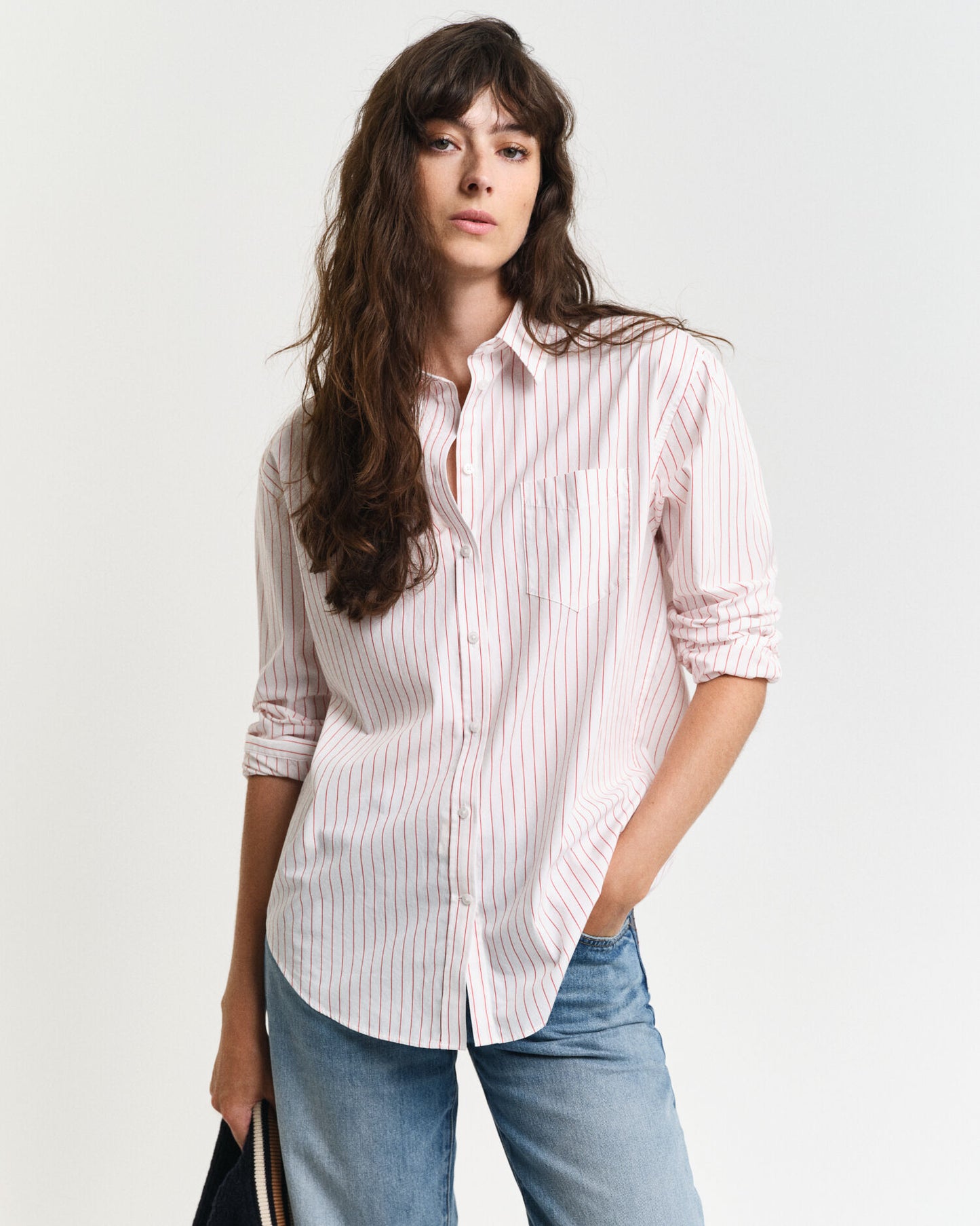 Chemise en popeline à rayures coupe décontractée