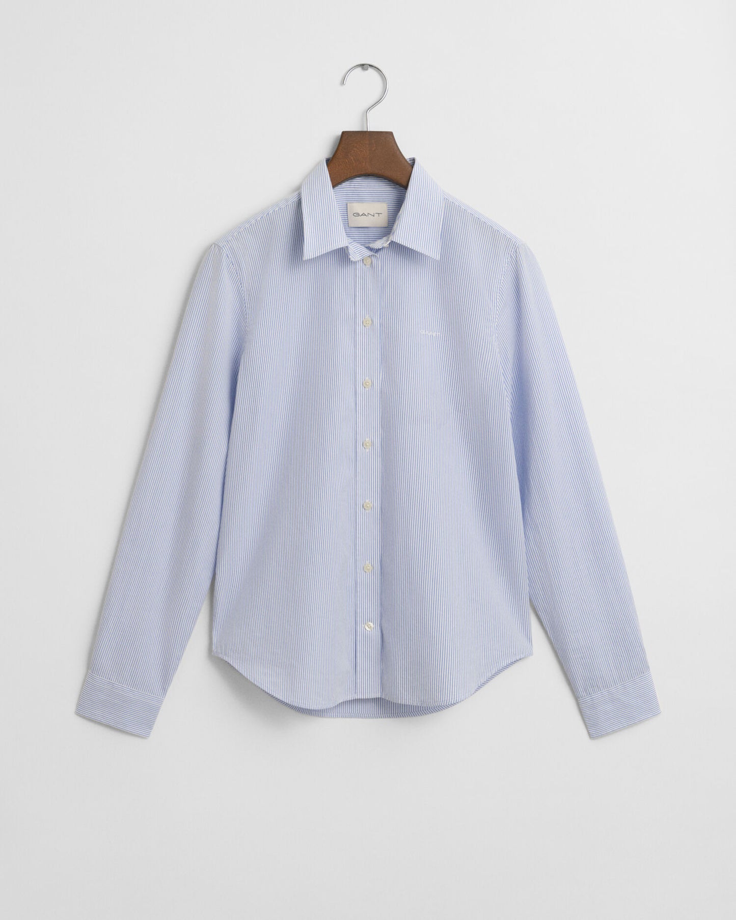 Chemise rayée classique en popeline coupe droite