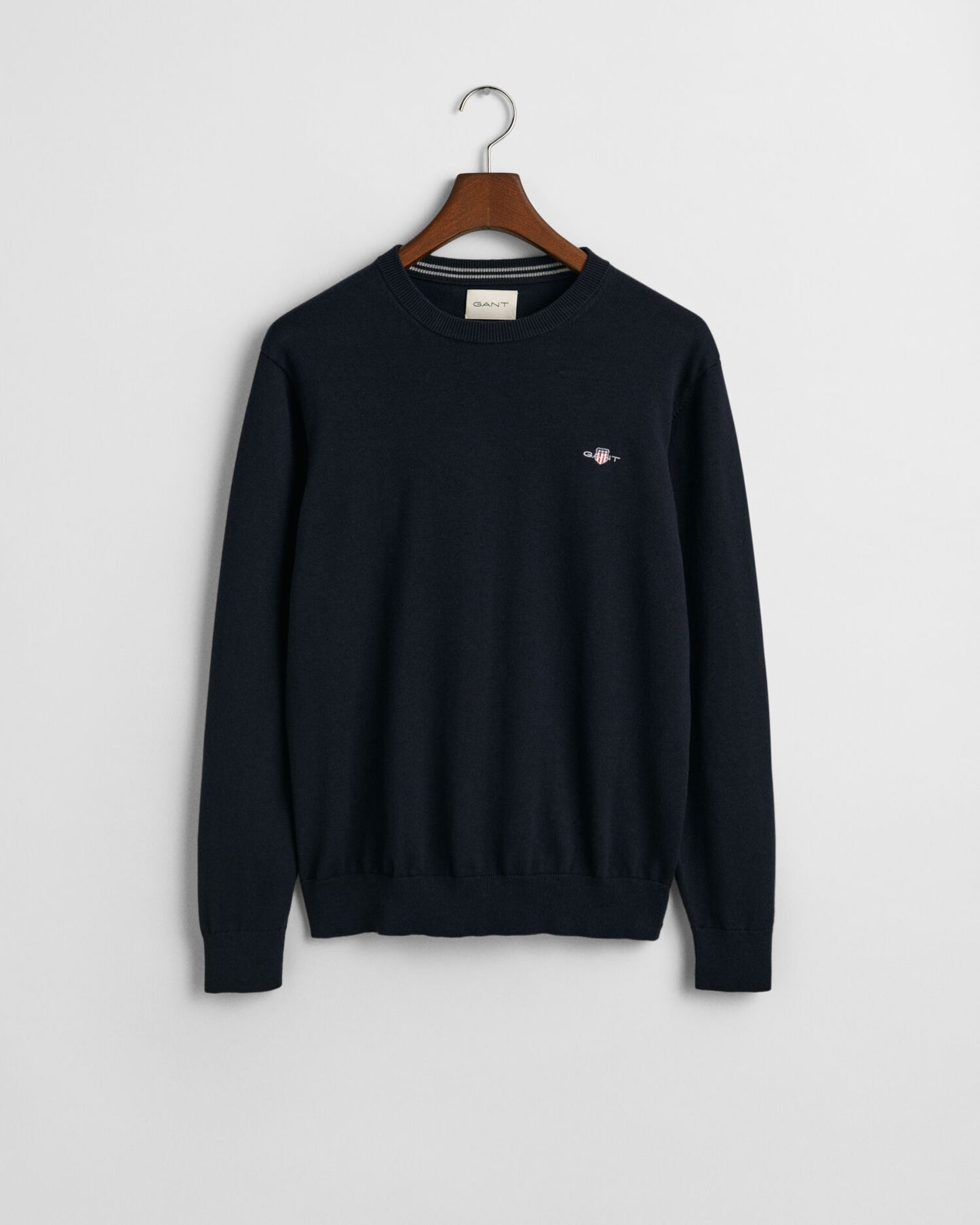 Klassischer Baumwollpullover mit Rundhalsausschnitt