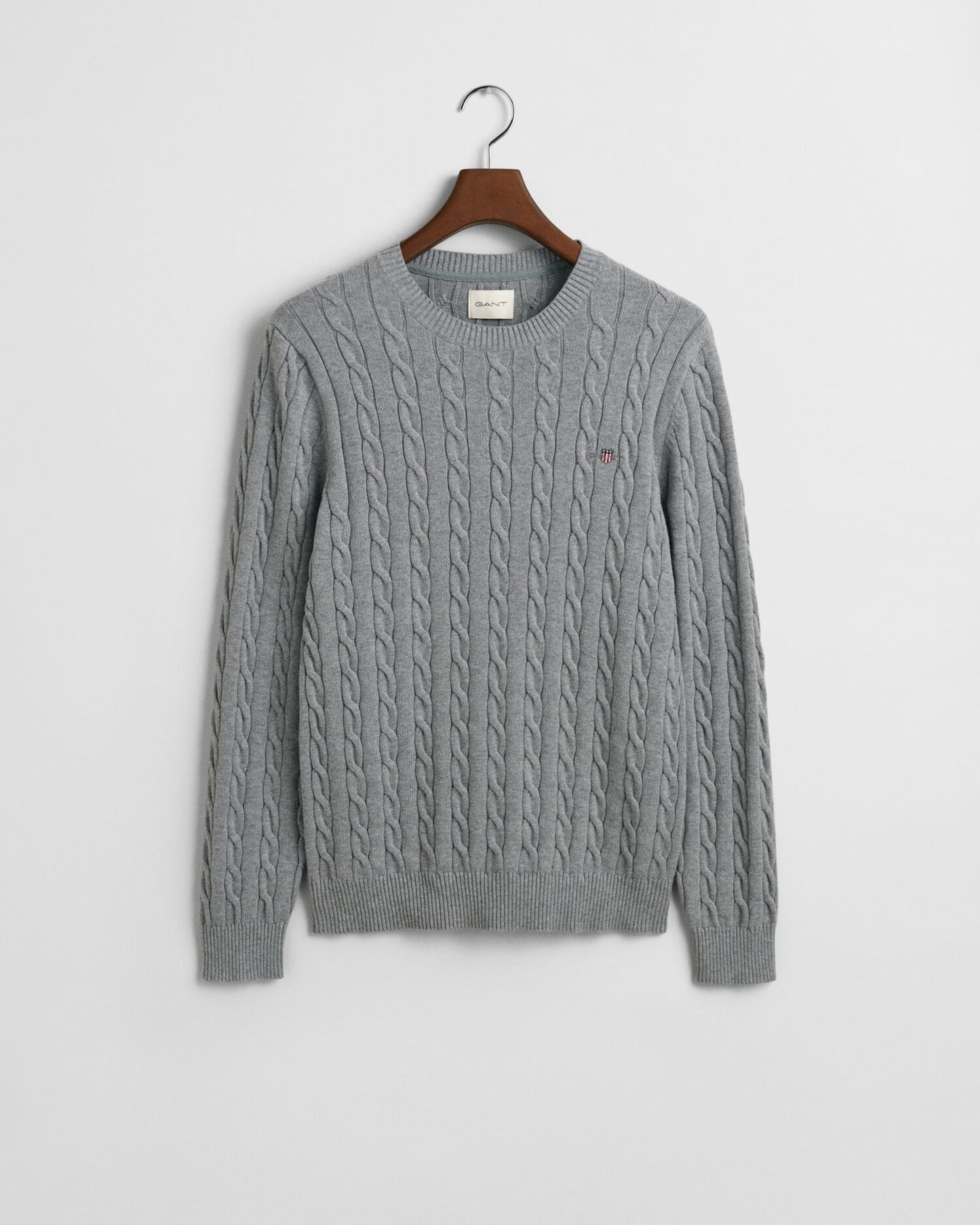 Pull ras du cou en maille torsadée de coton