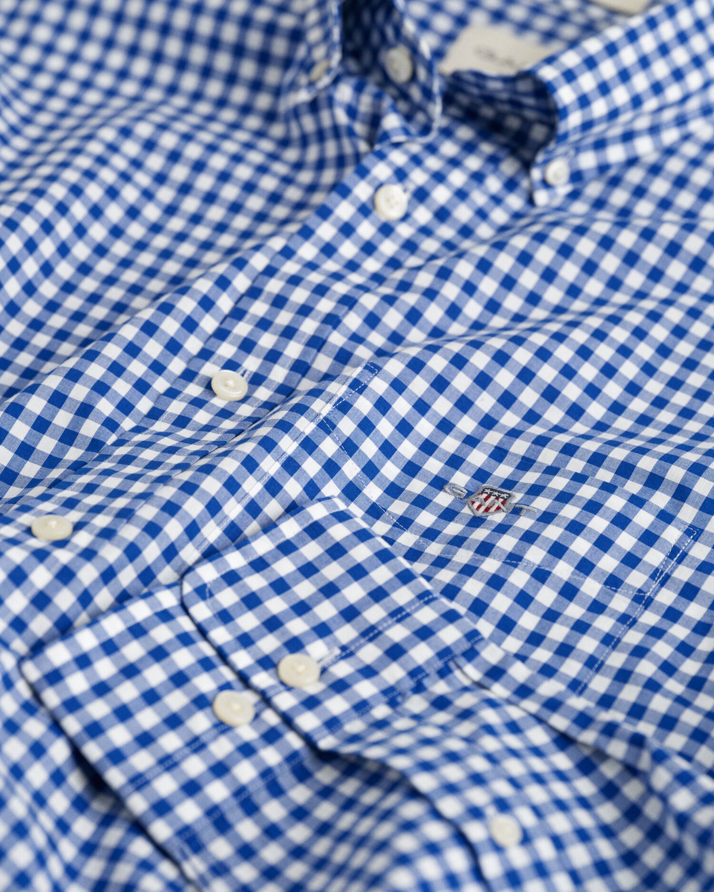 Chemise Classique en Popeline à Carreaux Coupe Droite