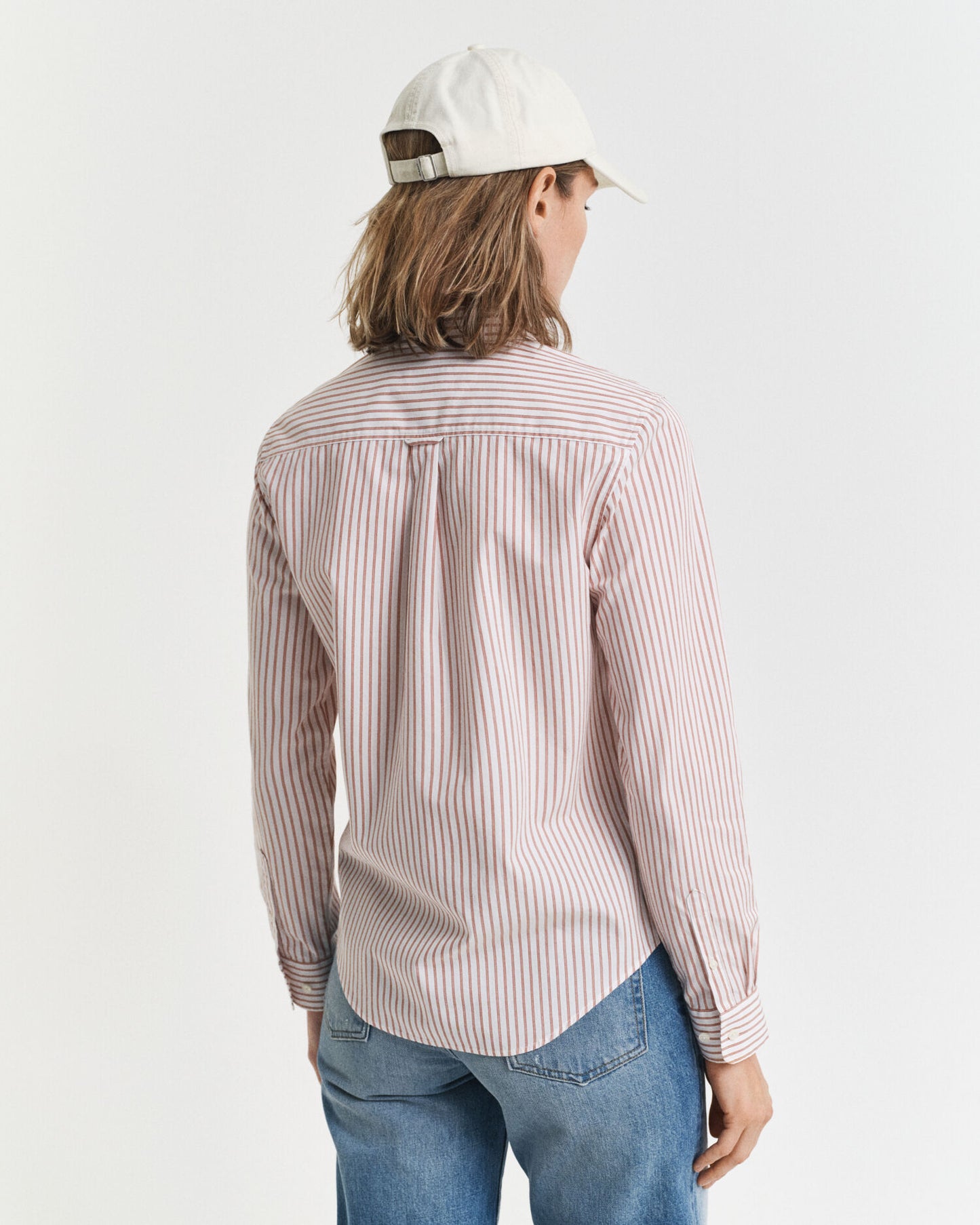Chemise classique à rayures en popeline coupe droite