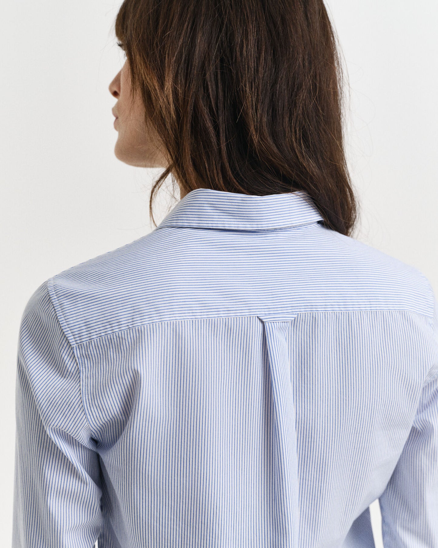 Chemise rayée classique en popeline coupe droite