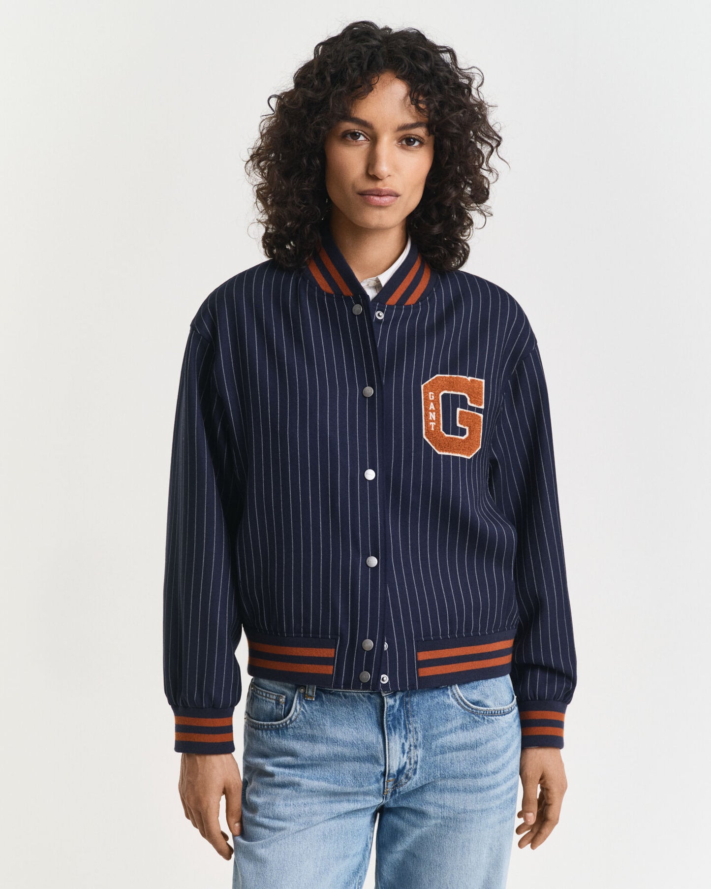 Nadelstreifen-Collegejacke