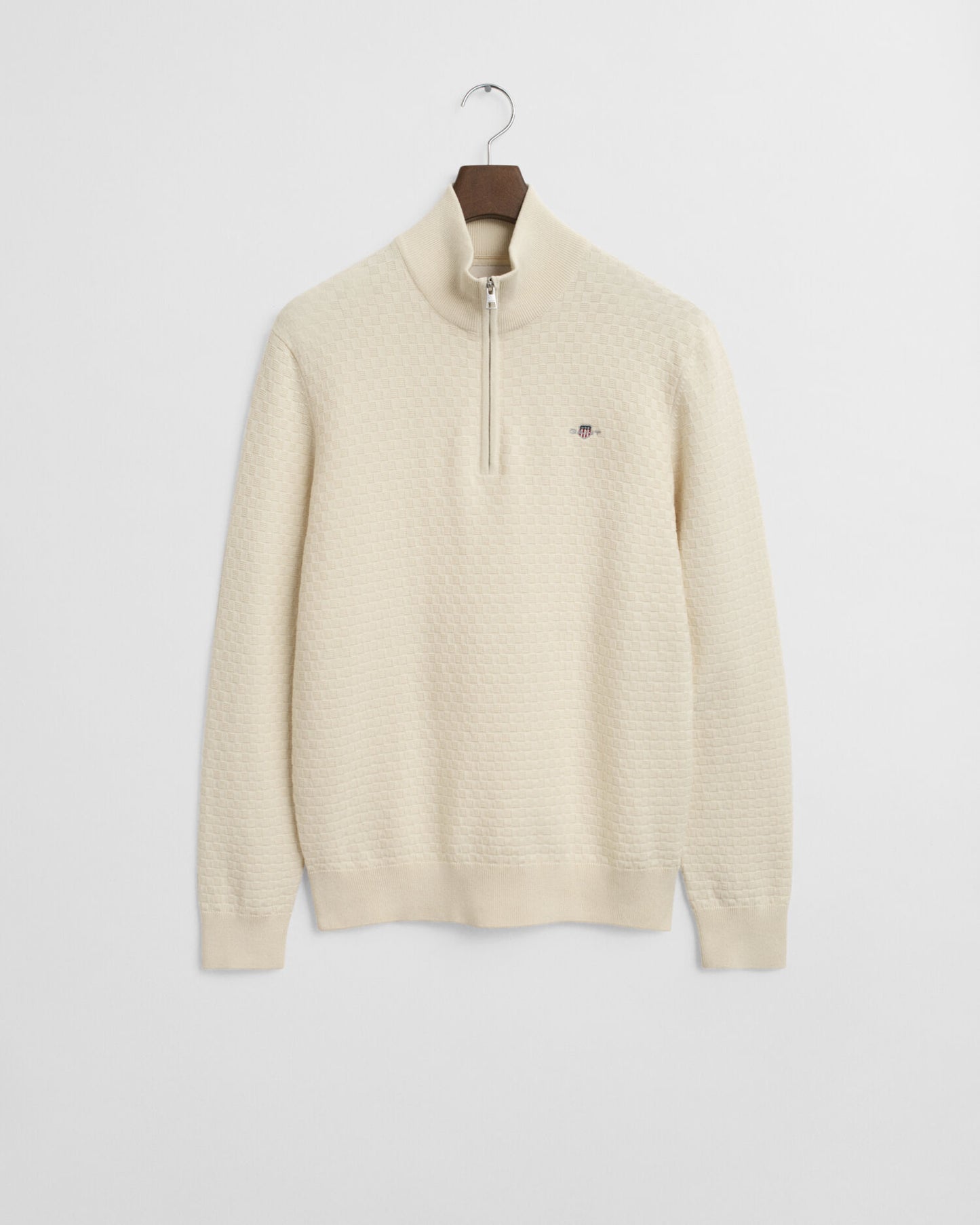 Pull demi-zippé microtexturé