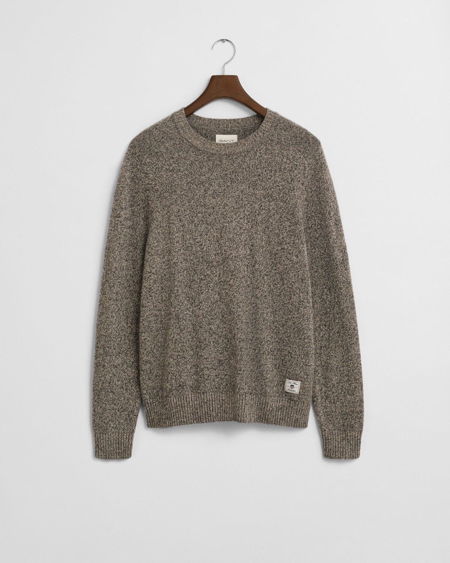 Pullover aus Wollmischung mit Mouliné-Rundhalsausschnitt
