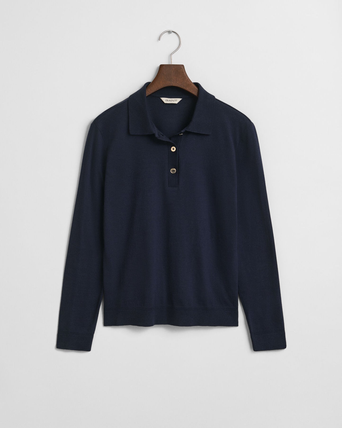 Polo à manches longues sans coutures et boutonné