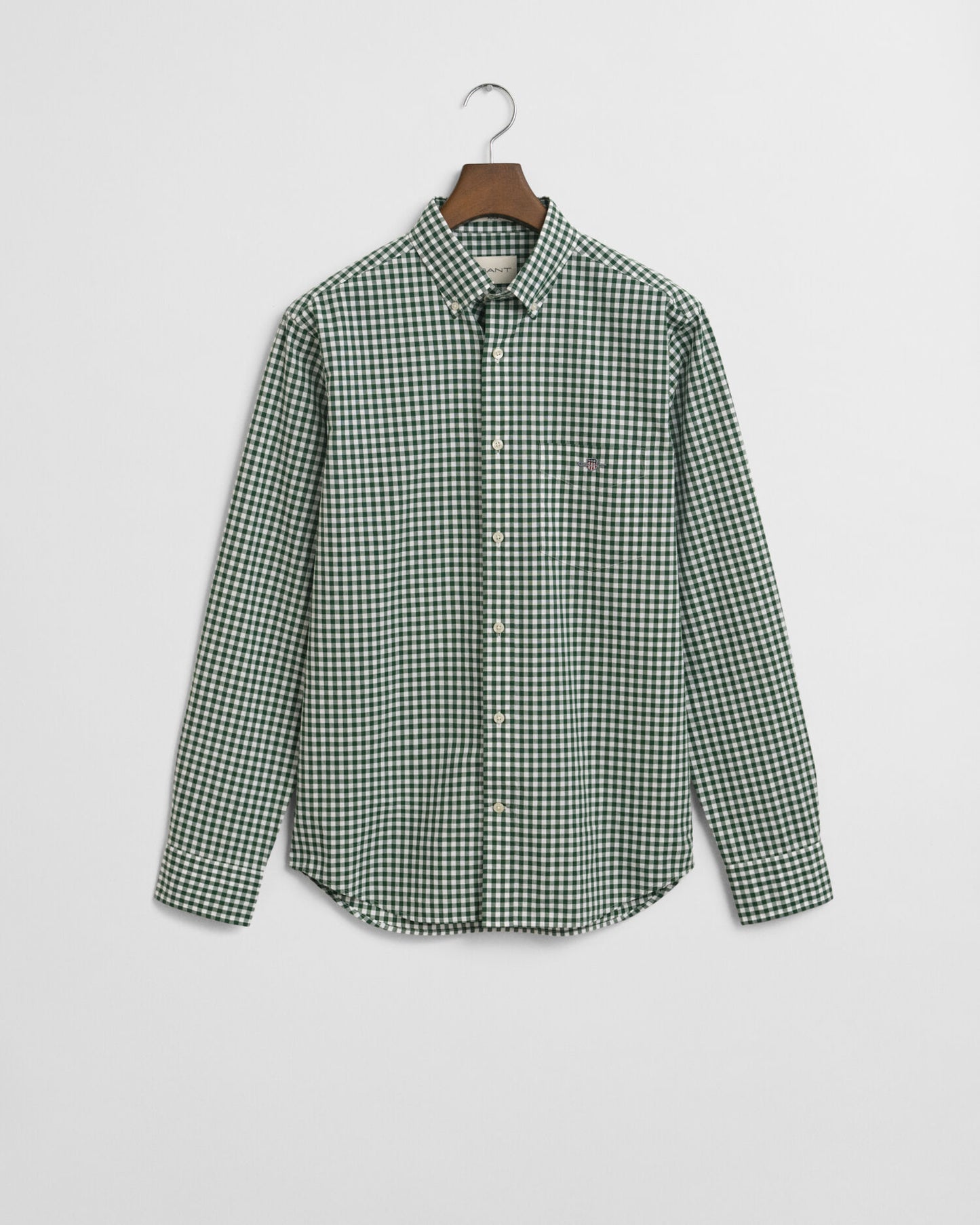 Chemise classique en popeline de vichy coupe droite