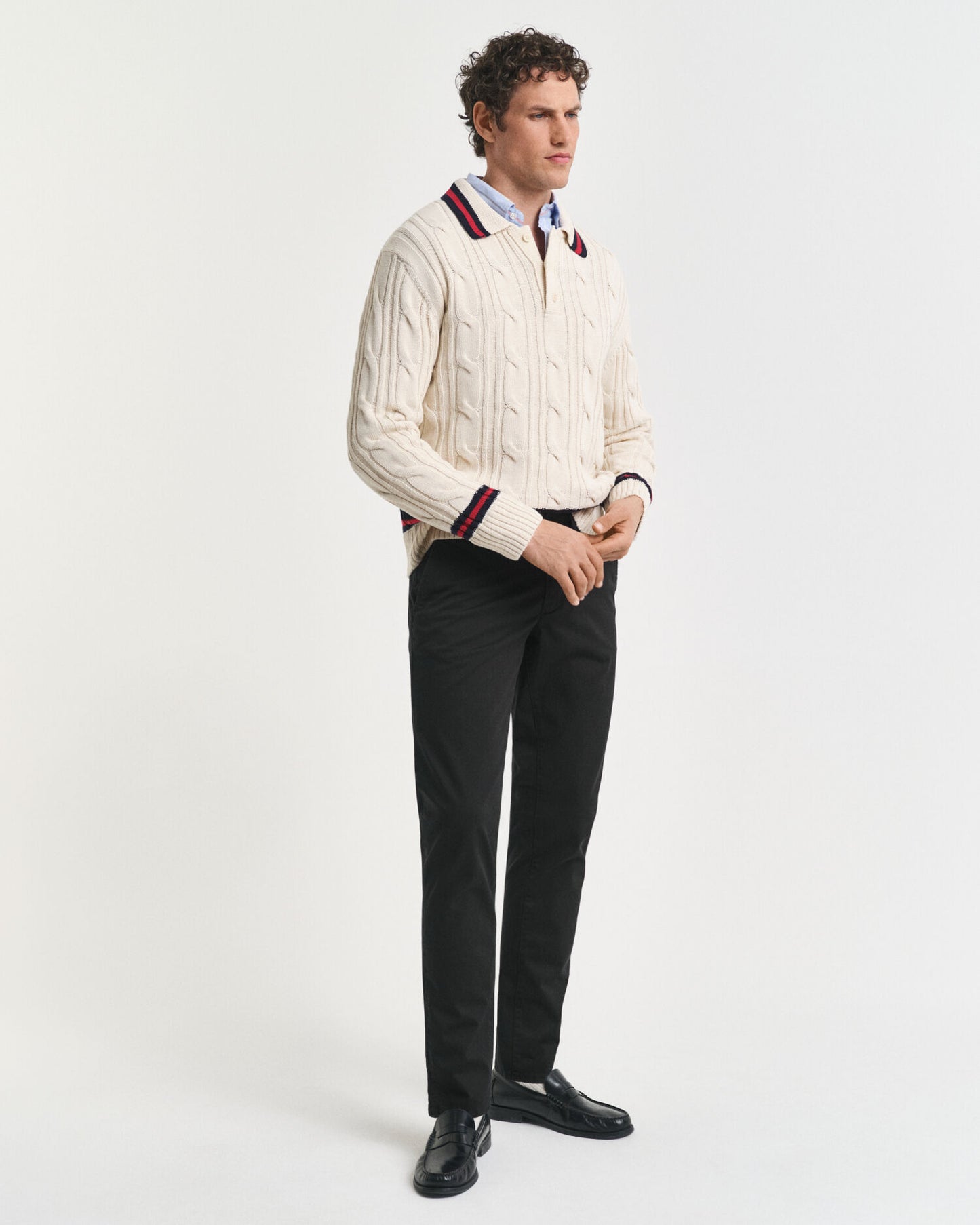 Pantalon Chino Ajusté en Twill