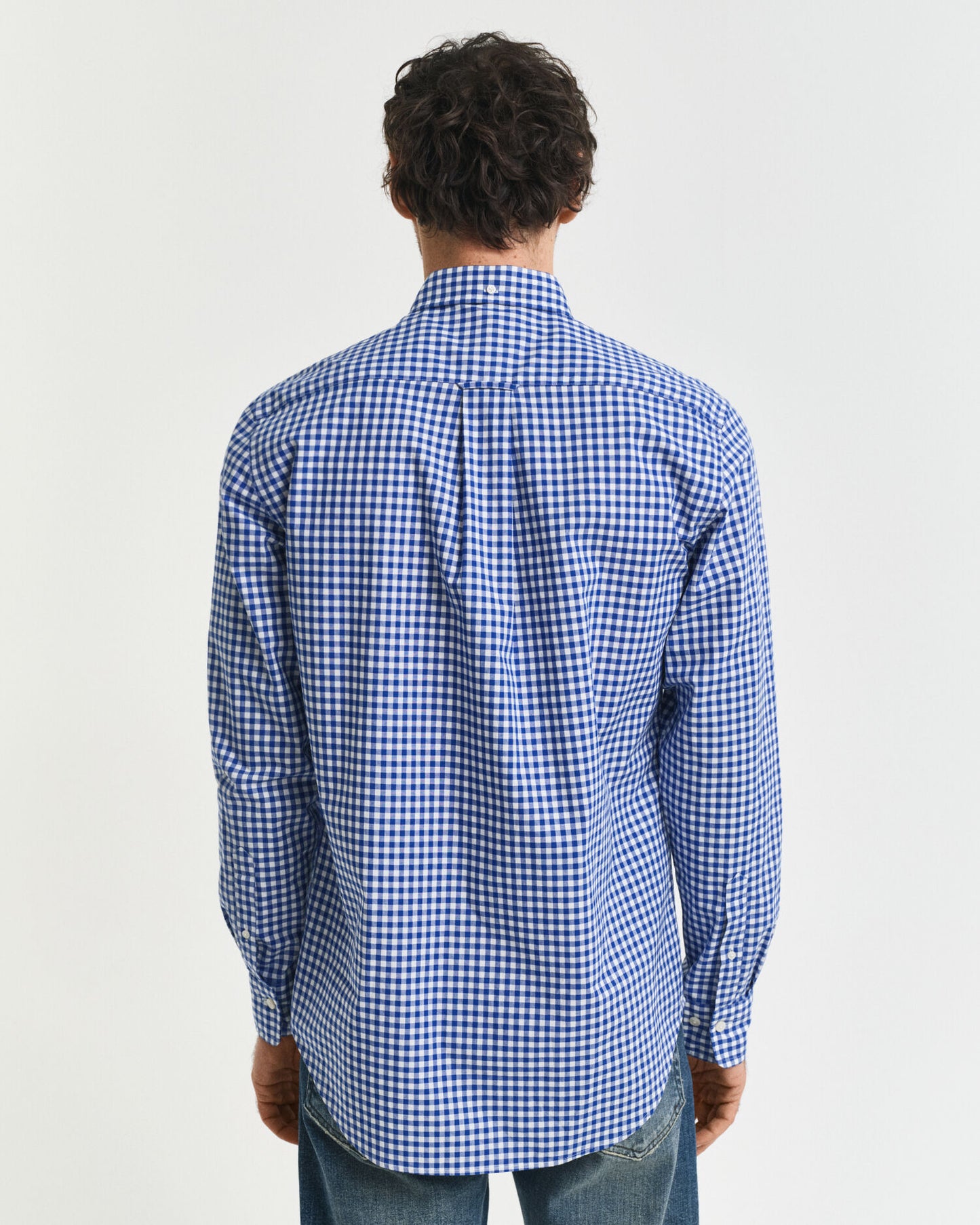 Chemise Classique en Popeline à Carreaux Coupe Droite