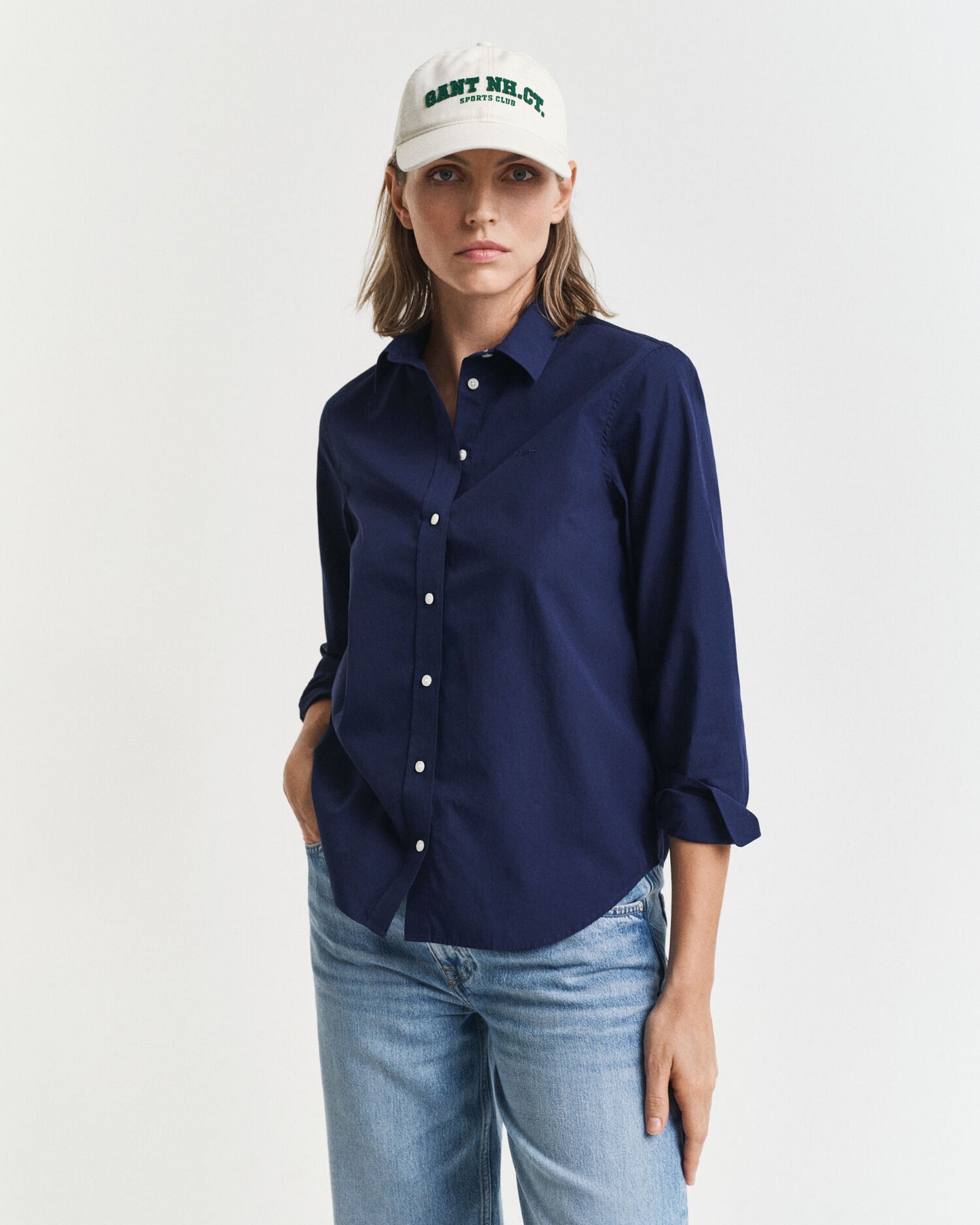 Chemise classique en popeline coupe droite