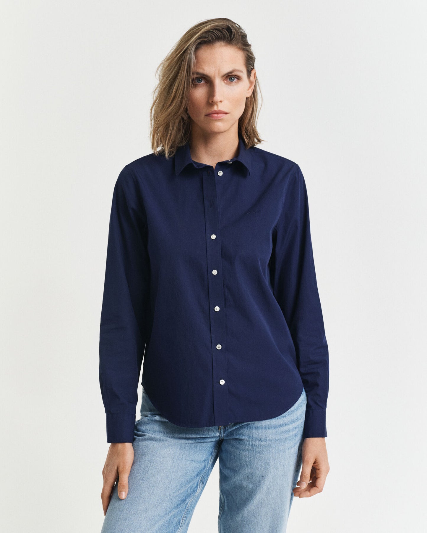 Chemise classique en popeline coupe droite