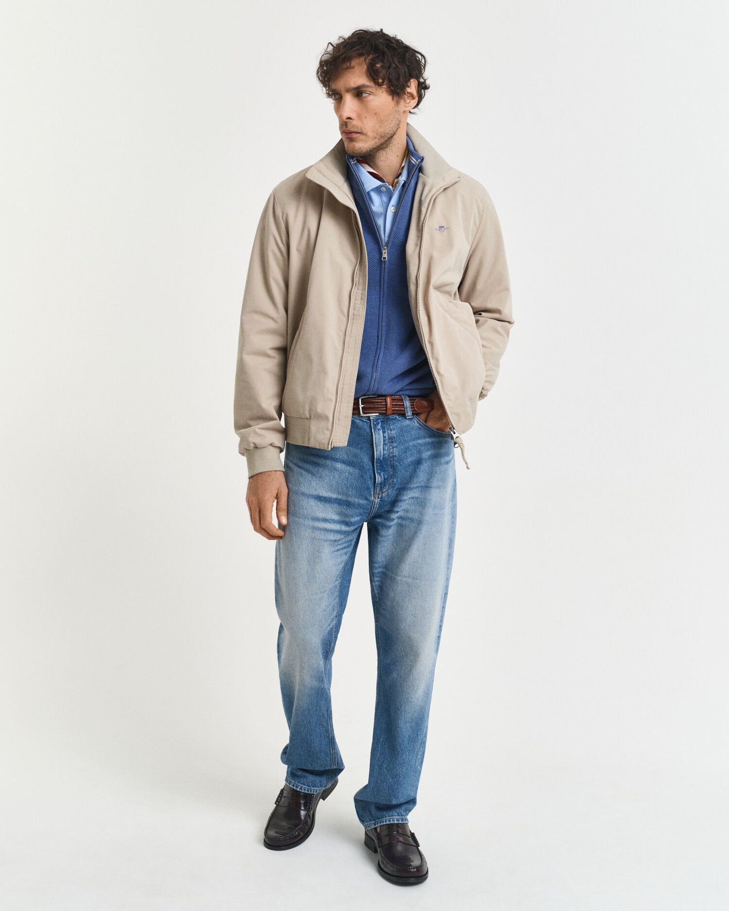 Cardigan en piqué de coton zippé