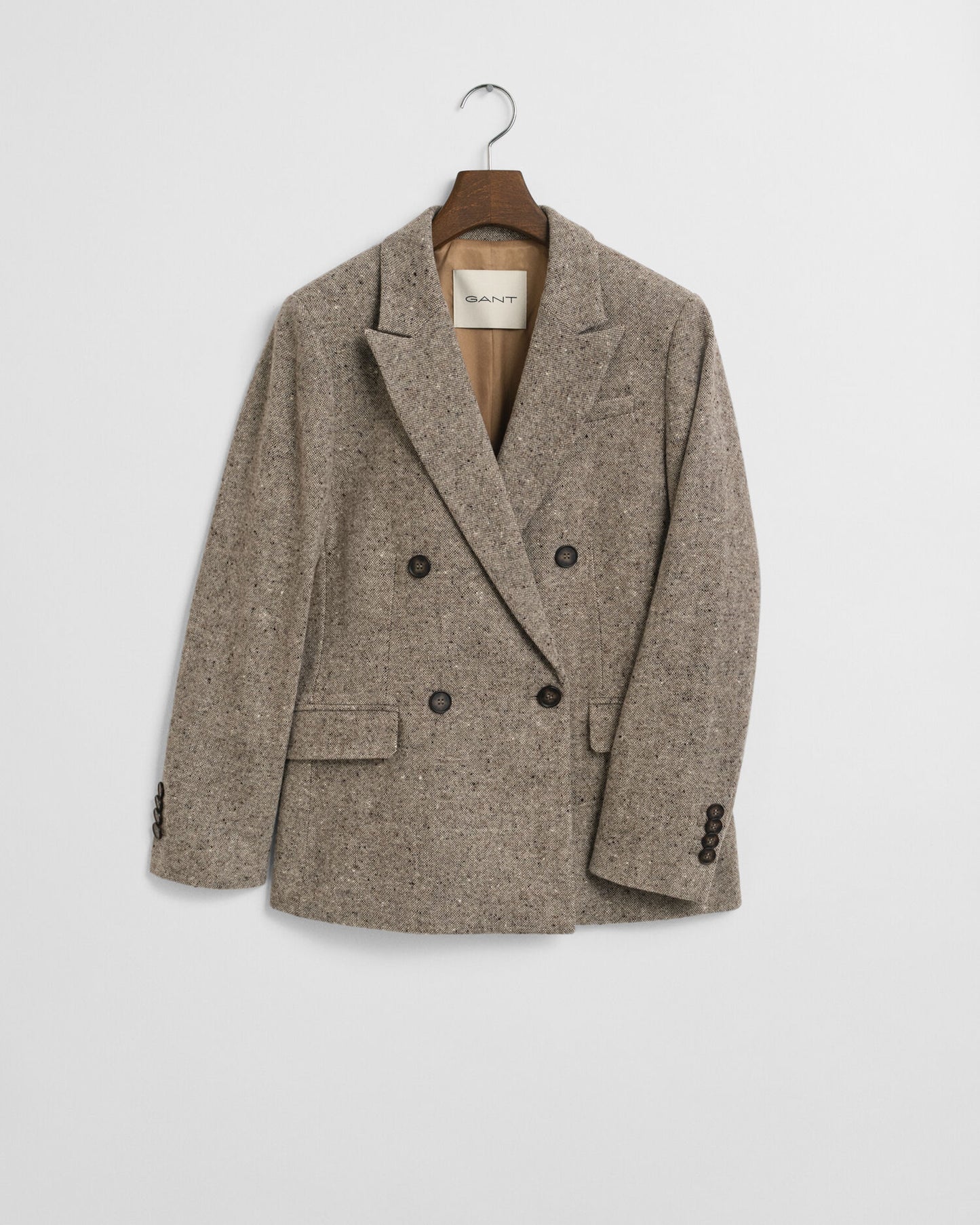 Blazer en laine texturée coupe droite
