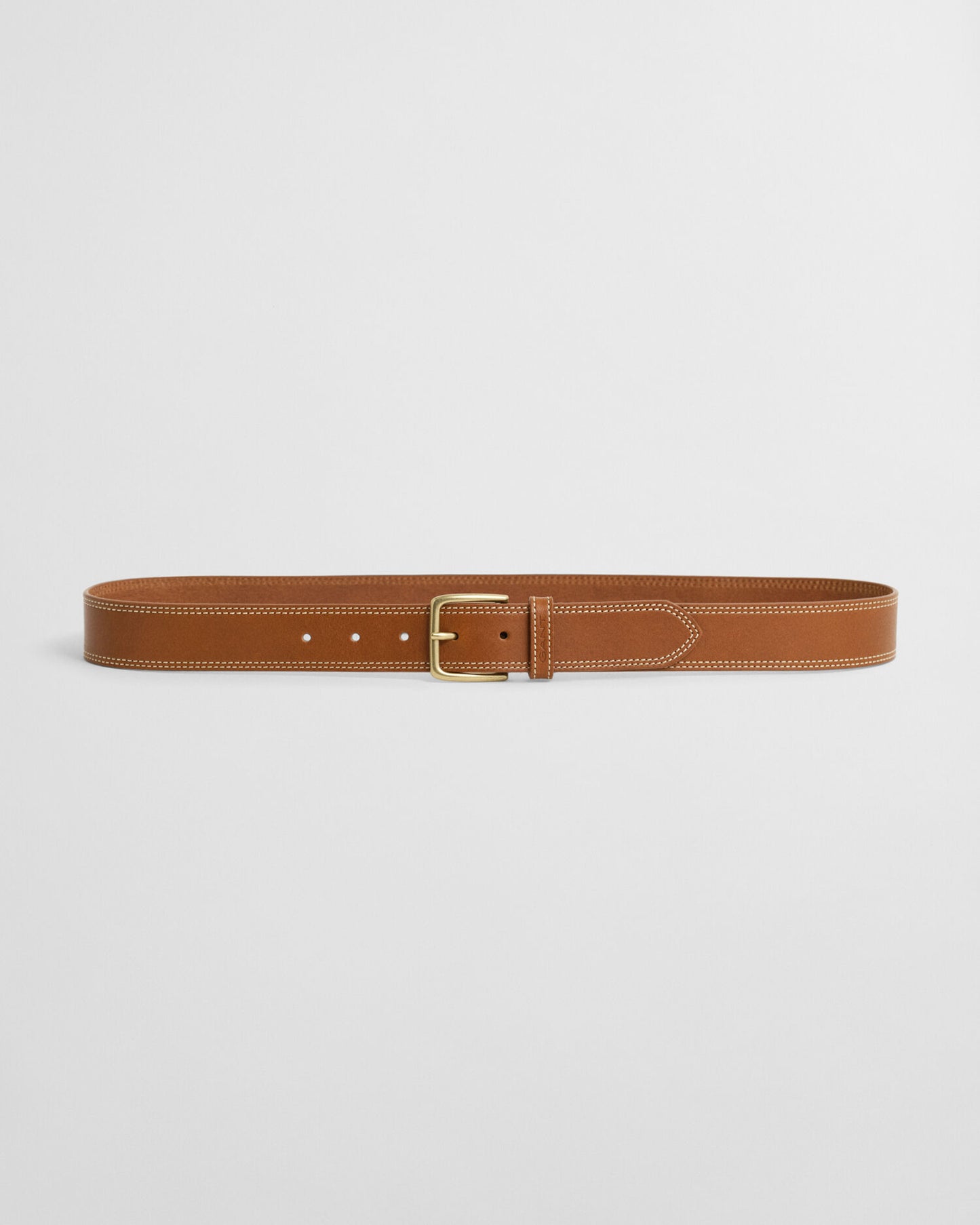 Ceinture en cuir à surpiqûres contrastantes