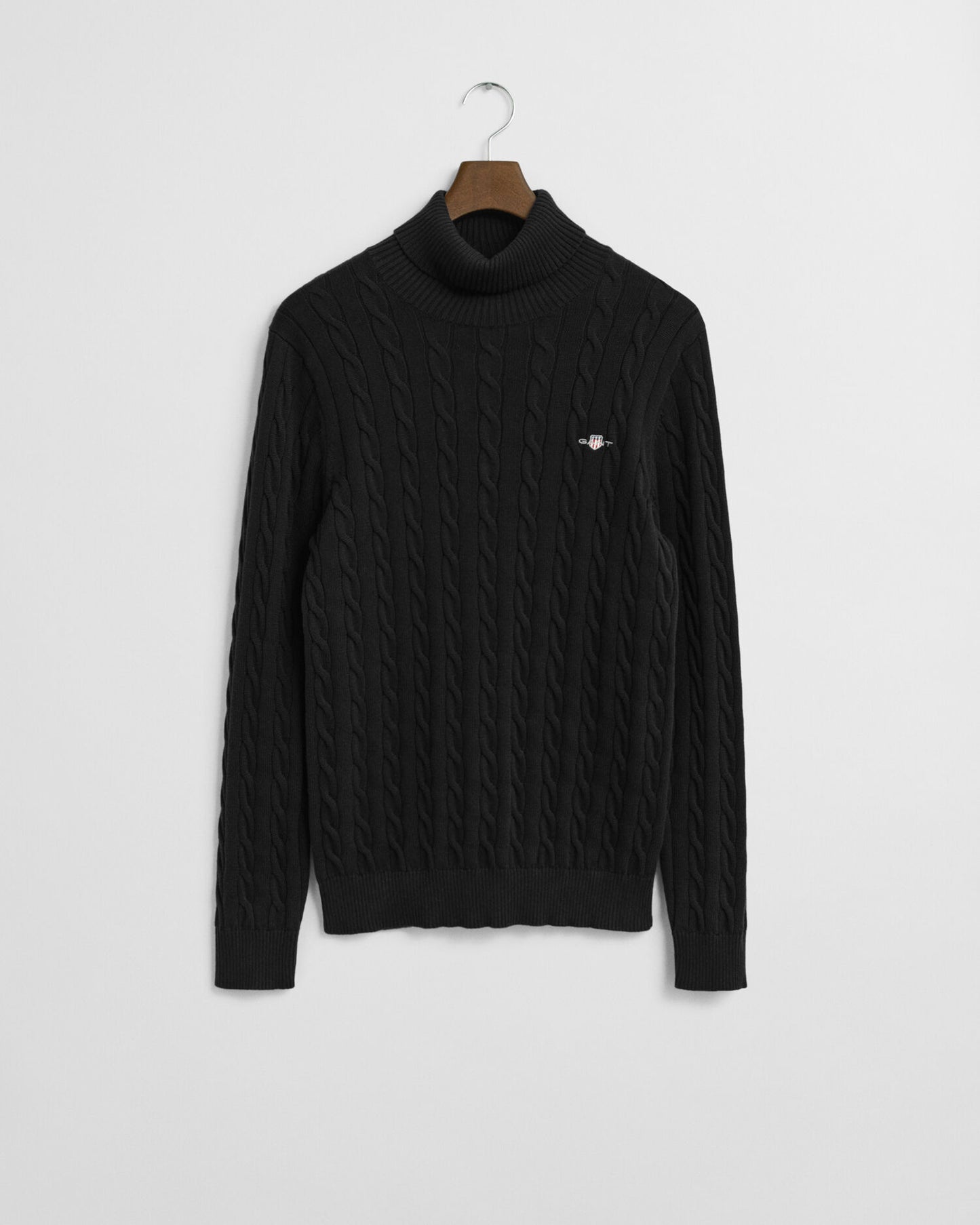 Pull col roulé en maille torsadée de coton