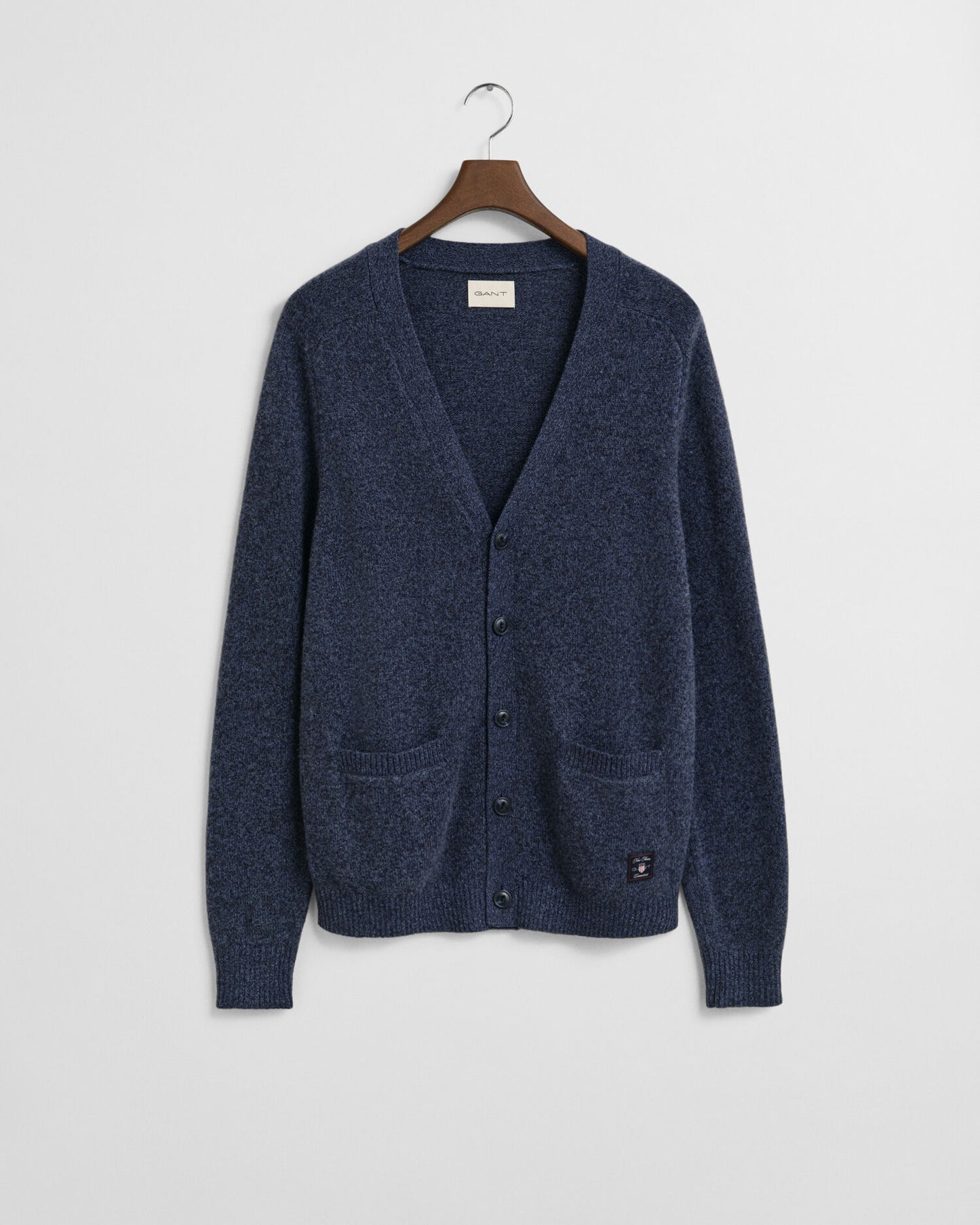 Wollmischgewebe Mouline-Strickjacke