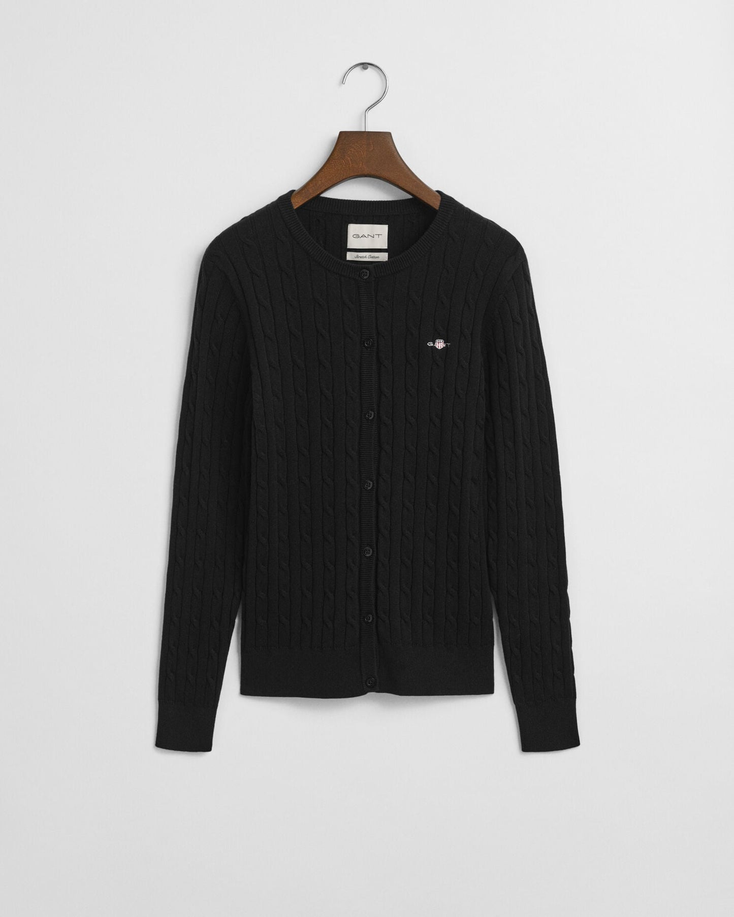 Cardigan en maille torsadée de coton extensible