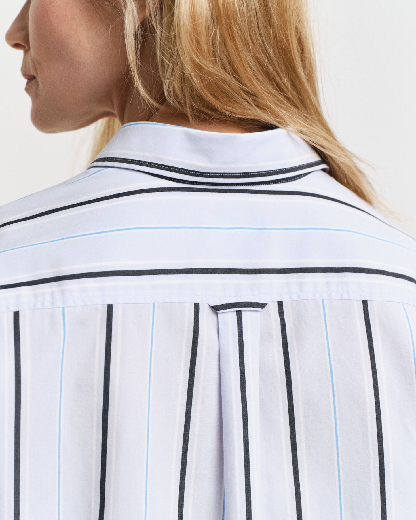 Relaxed Fit Klassisches Gestreiftes Popelinehemd