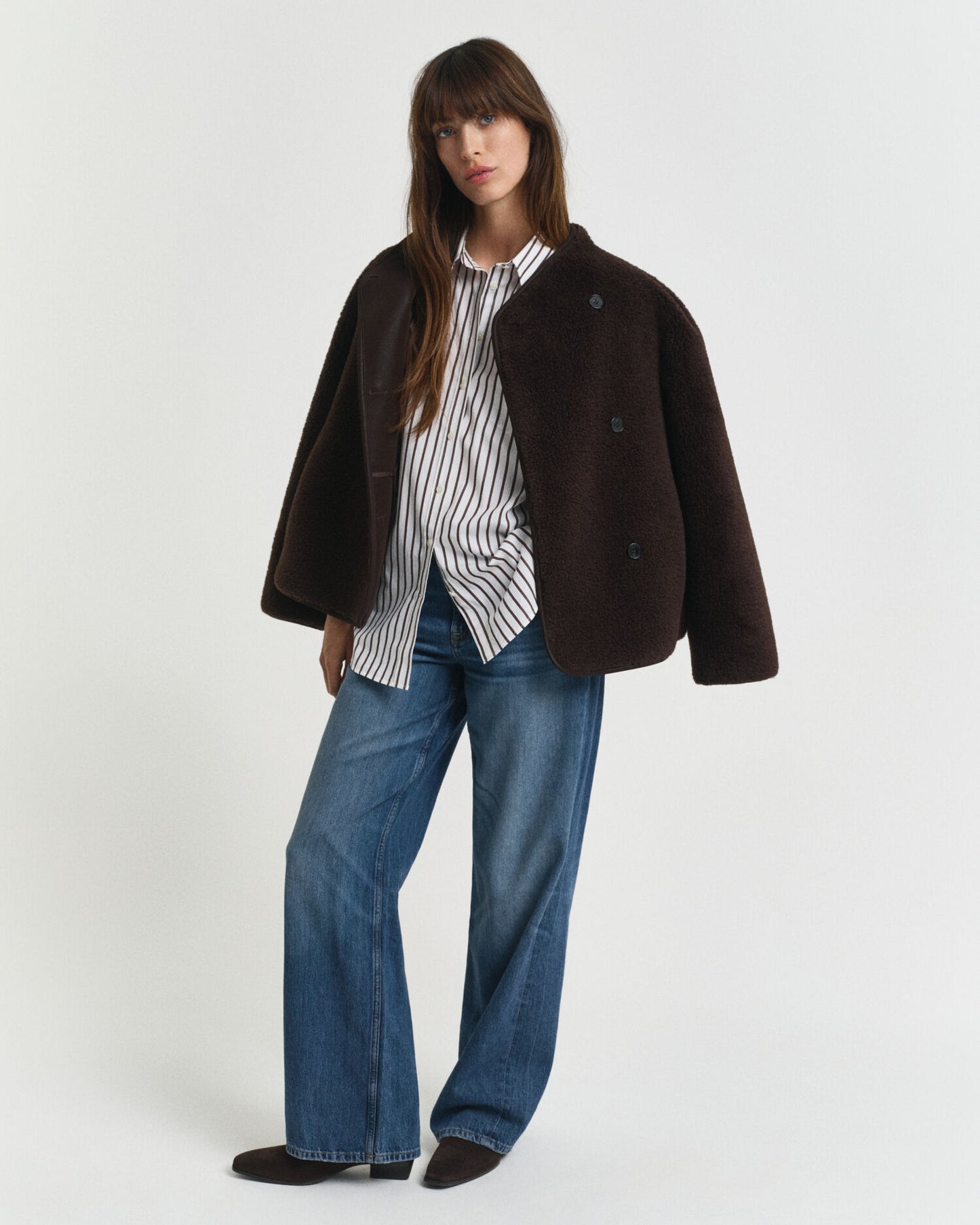 Chemise en popeline à rayures coupe décontractée