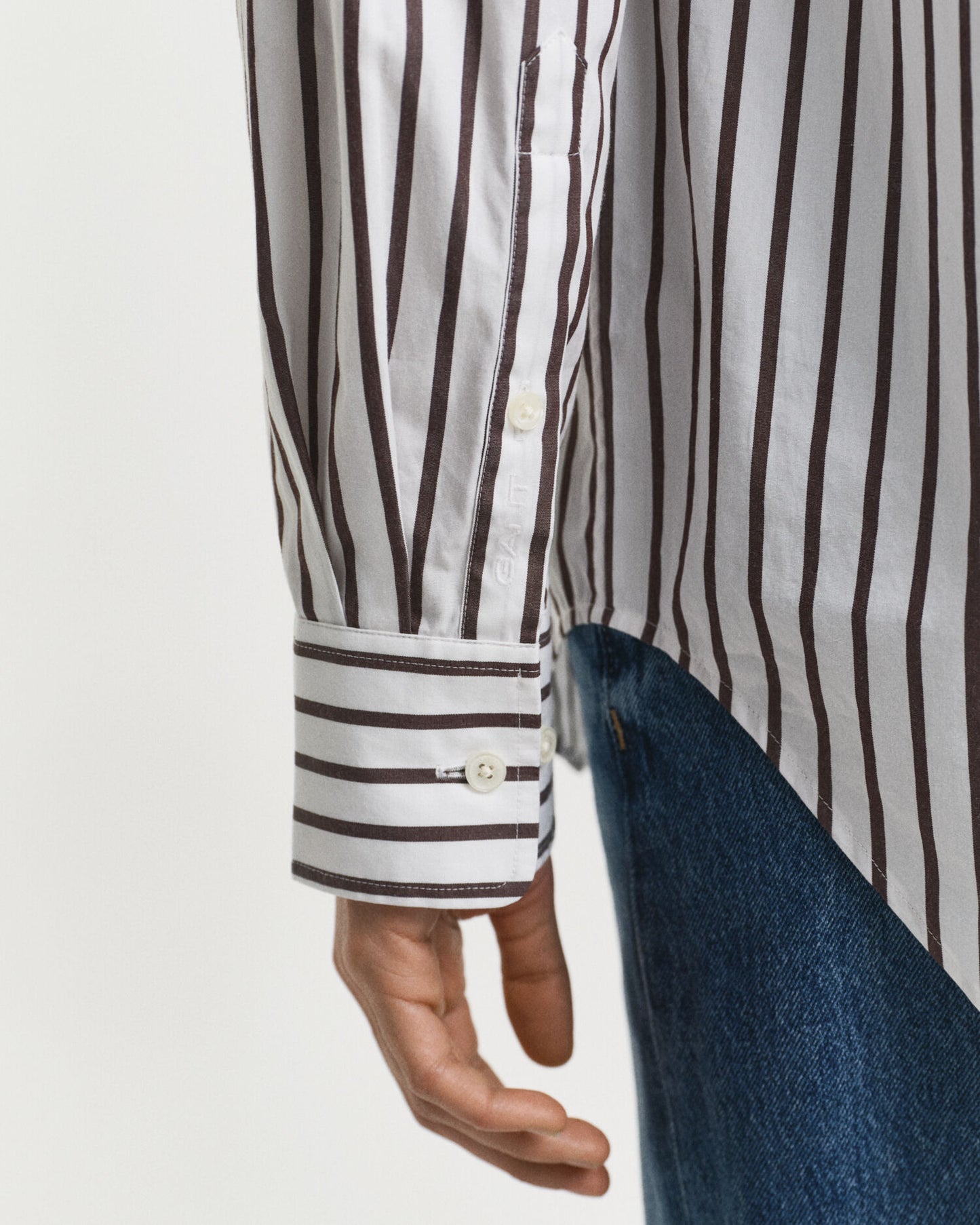Chemise en popeline à rayures coupe décontractée
