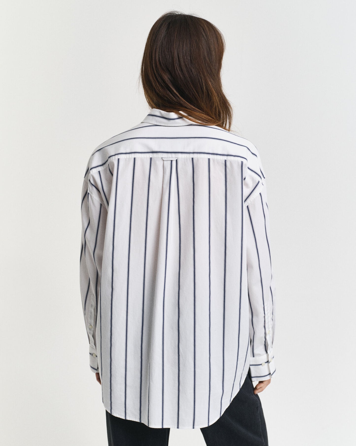 Chemise classique surdimensionnée en popeline rayée