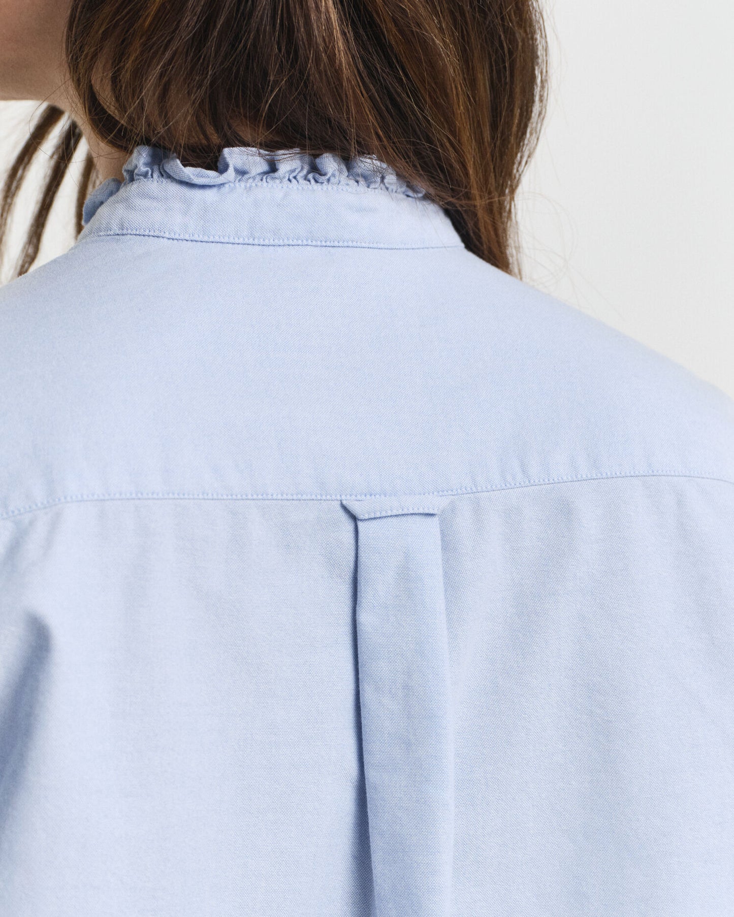 Klassische Oxford-Rüschenbluse
