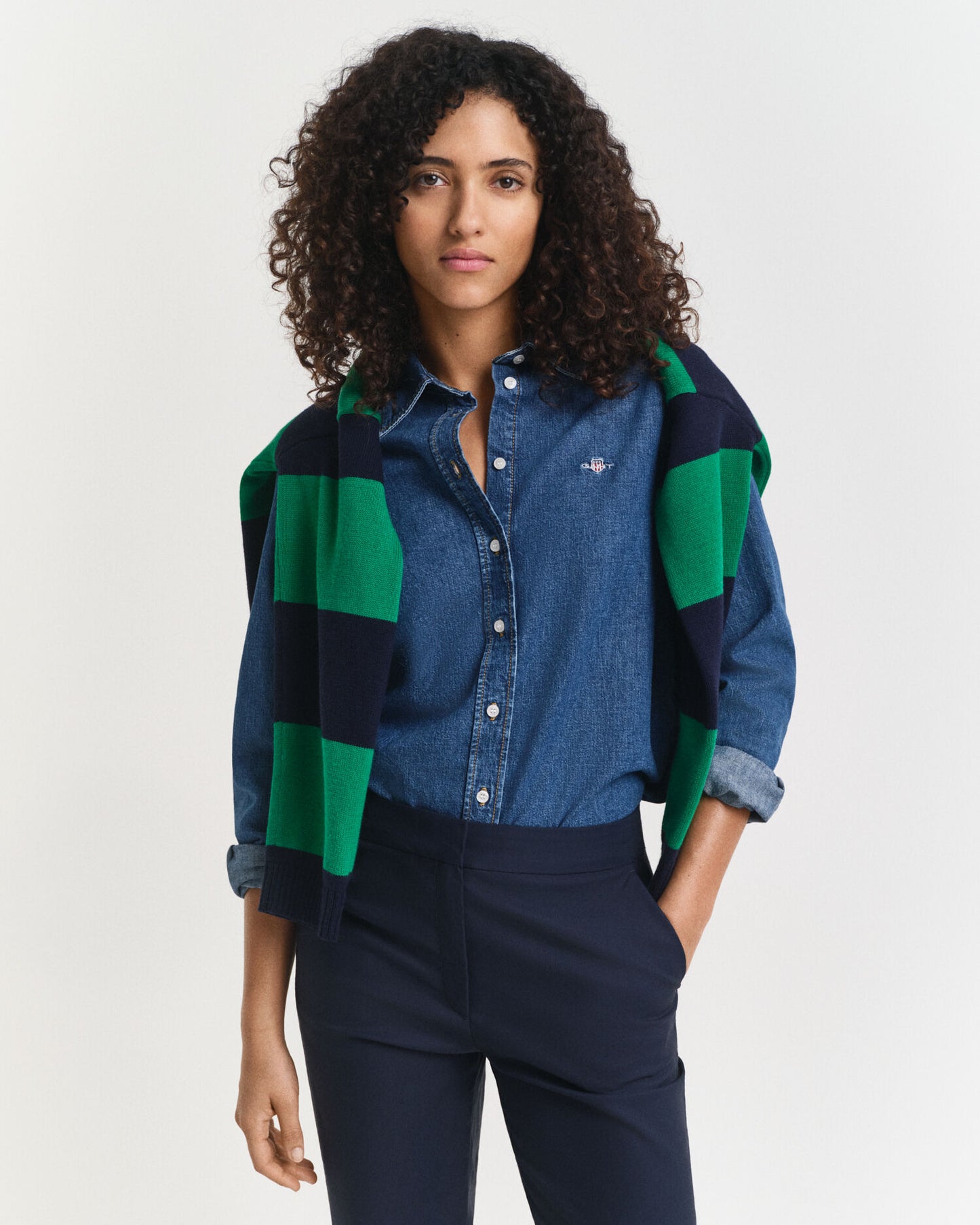 Chemise en jean coupe droite