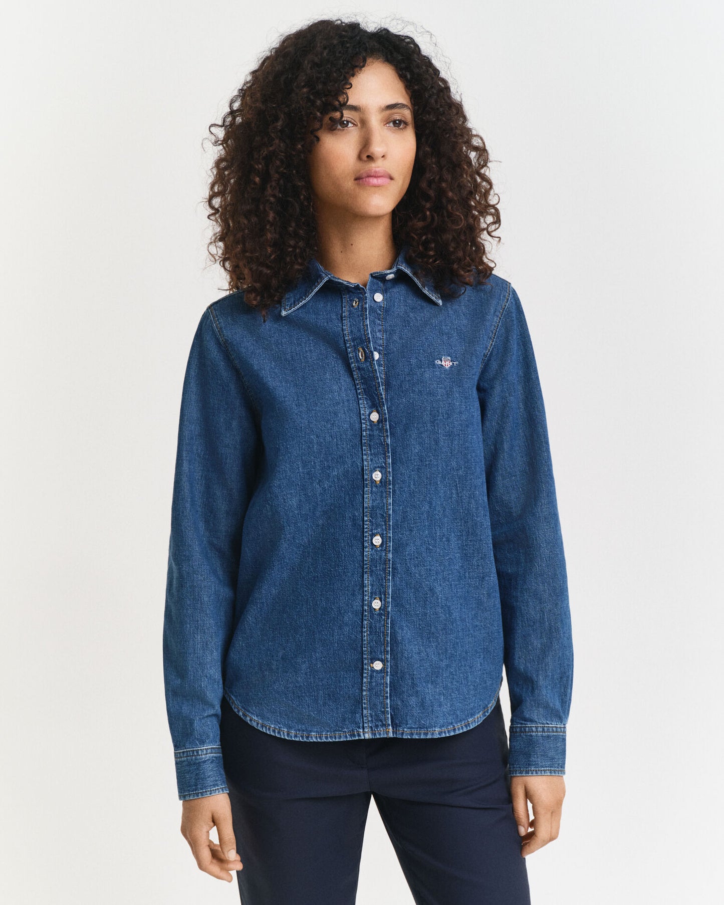 Chemise en jean coupe droite