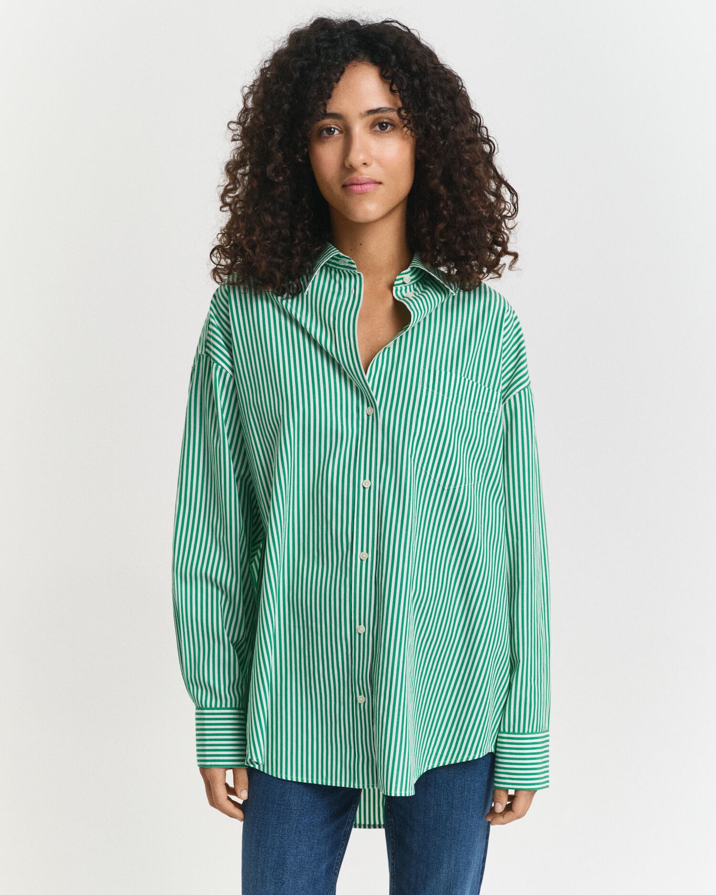 Chemise oversize classique en popeline rayée