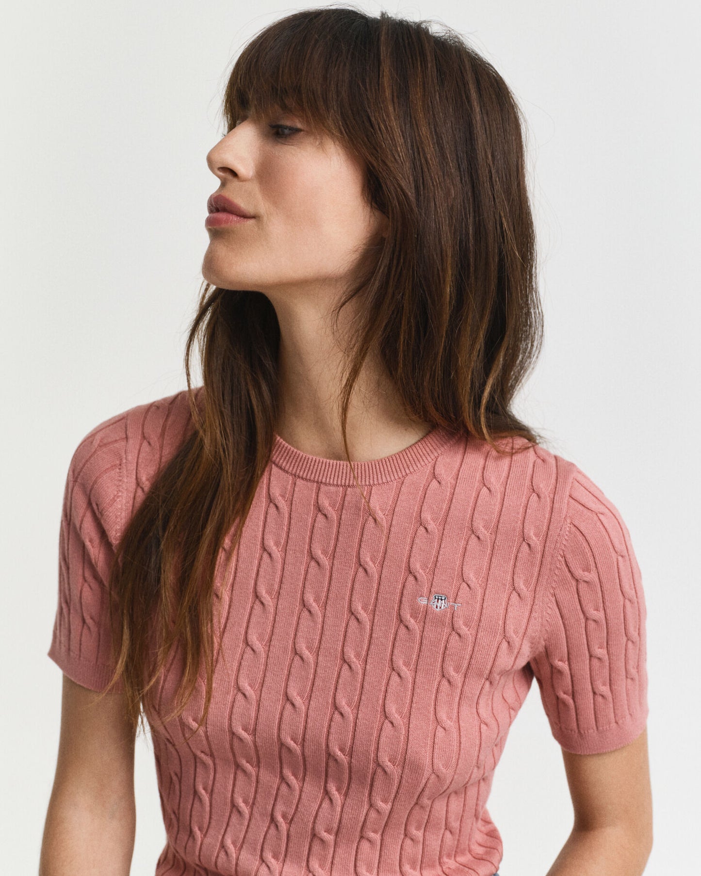 Pullover aus Stretch-Baumwolle mit Zopfmuster