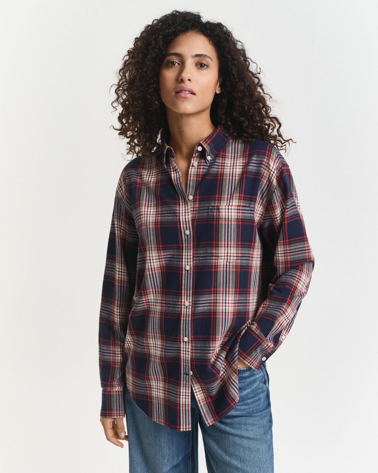 Chemise à carreaux en flanelle coupe décontractée