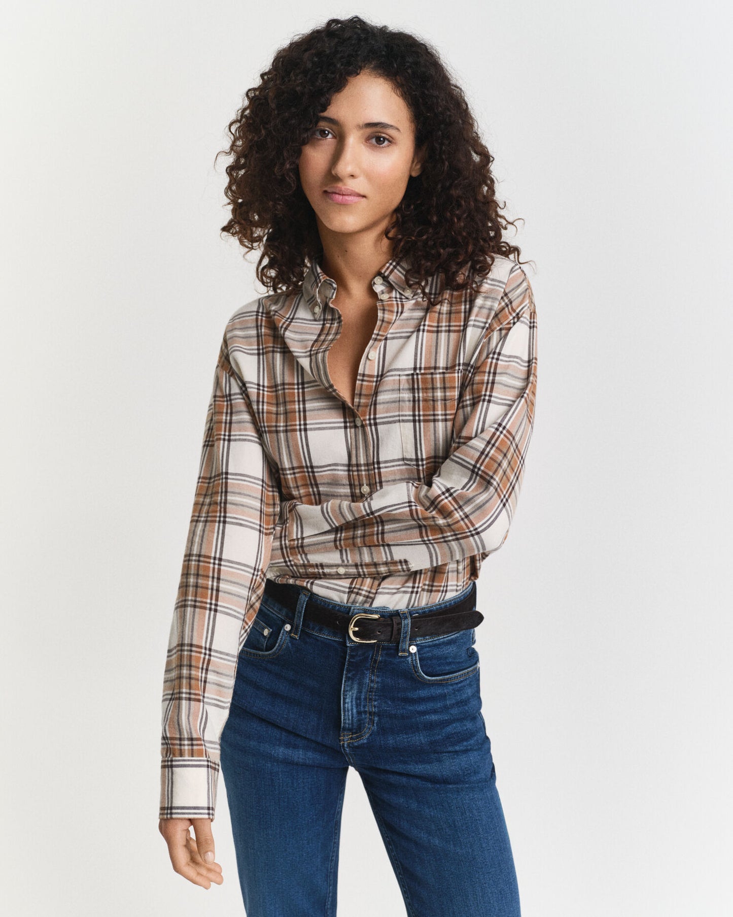 Chemise à carreaux en flanelle coupe décontractée