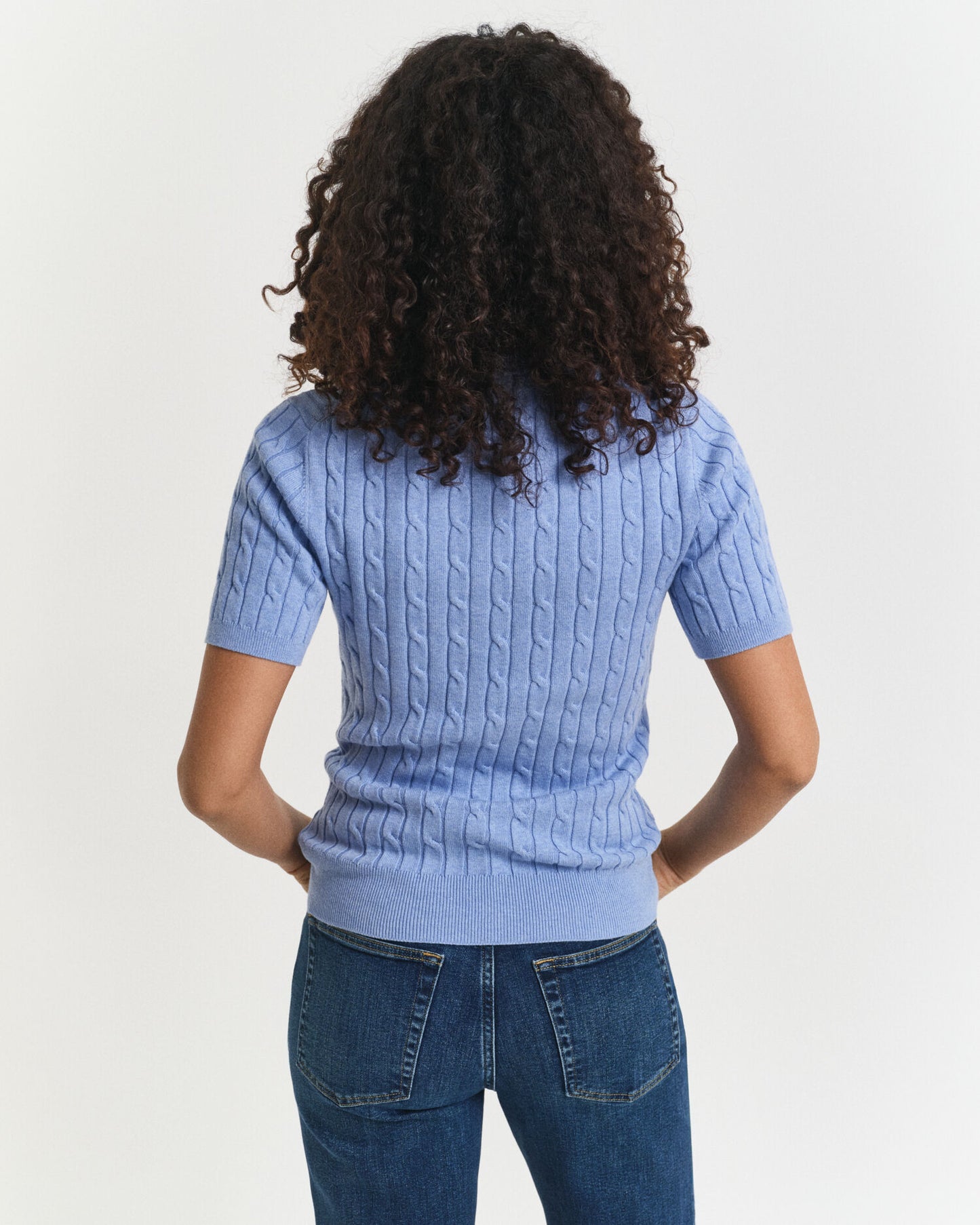 Pull en coton extensible à maille torsadée