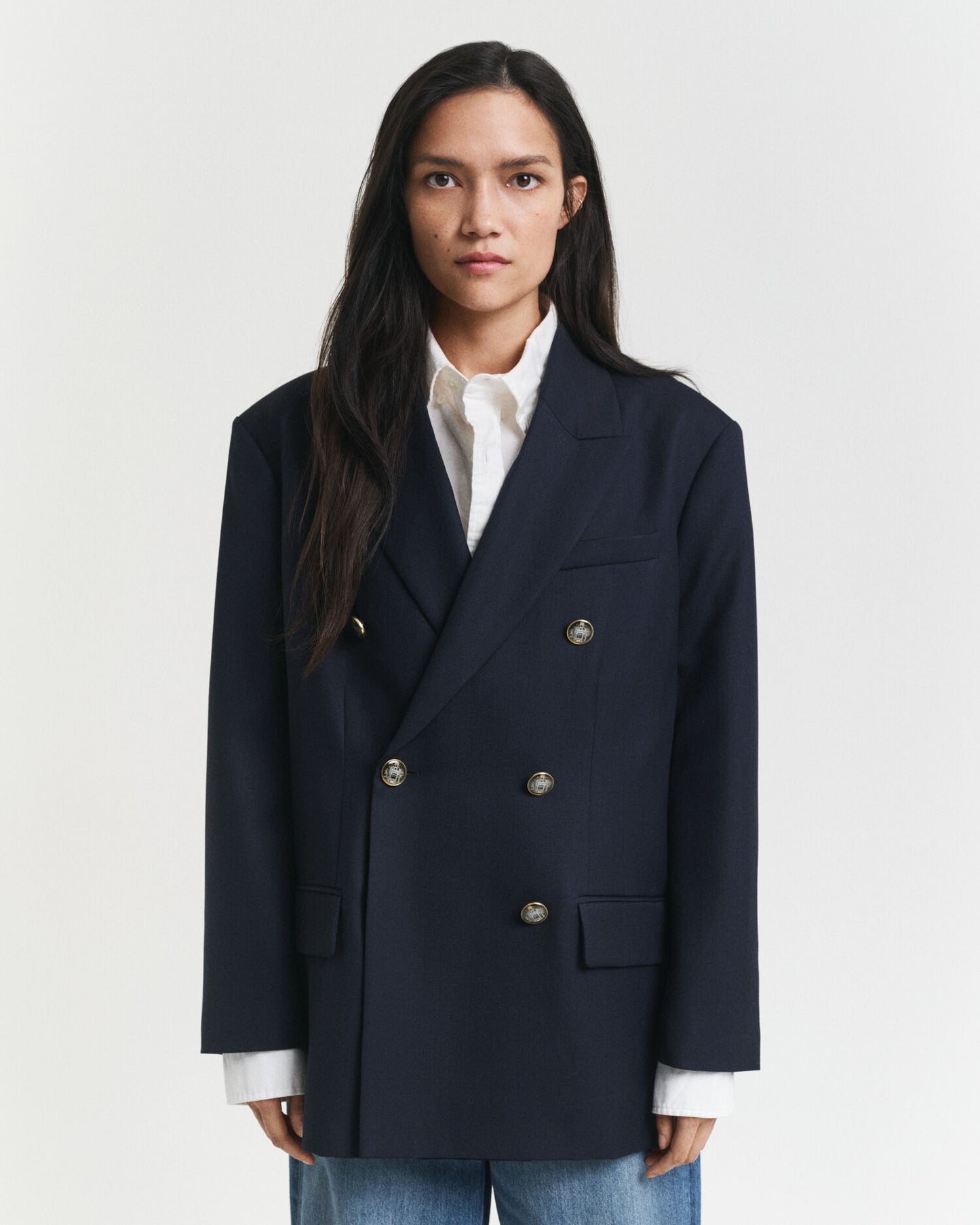 Blazer surdimensionné en hopsack de laine