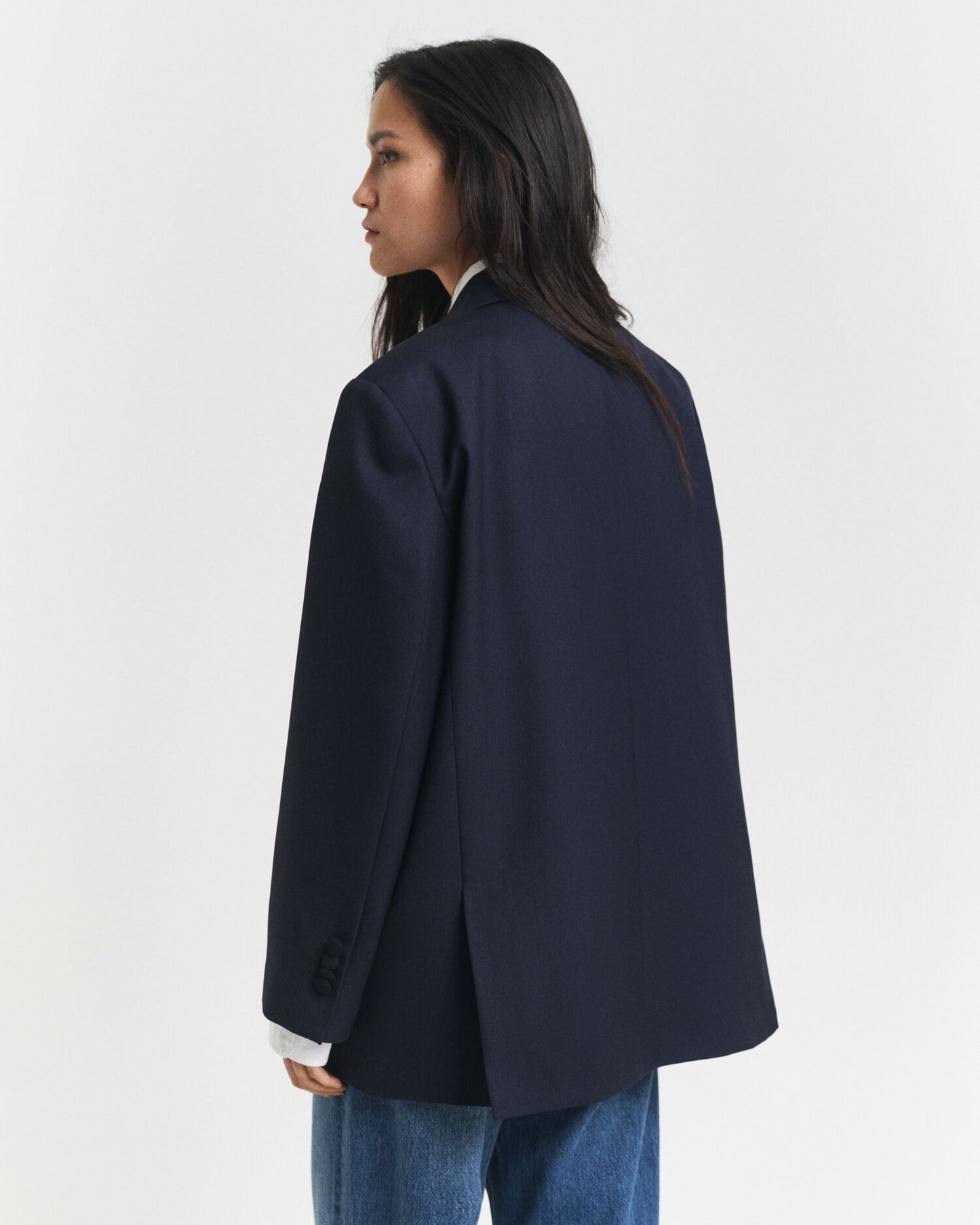 Blazer surdimensionné en hopsack de laine