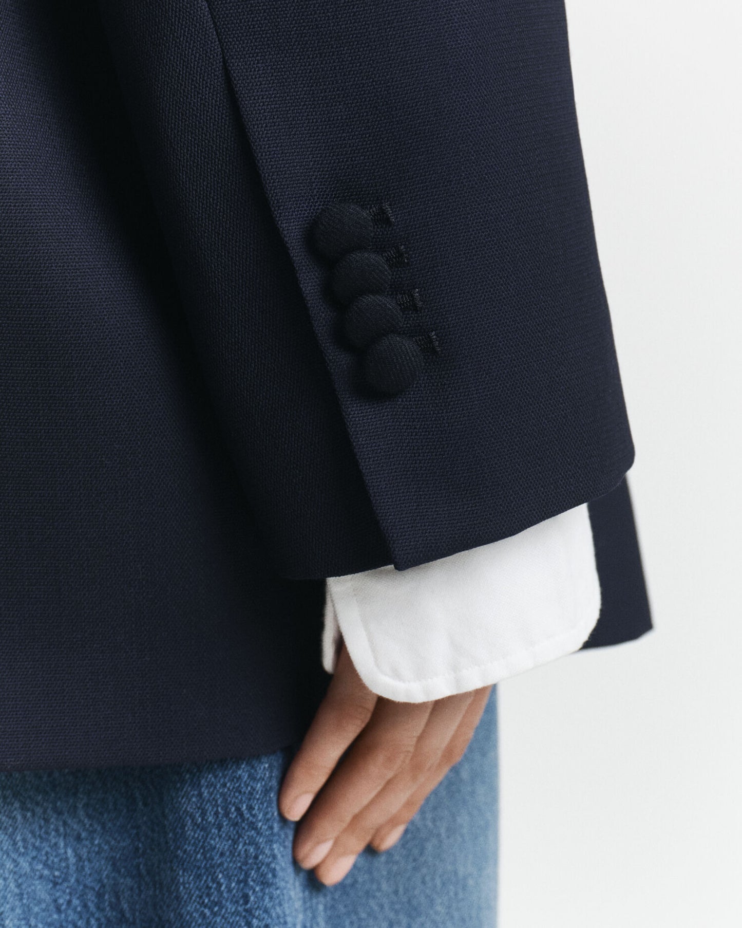Blazer surdimensionné en hopsack de laine
