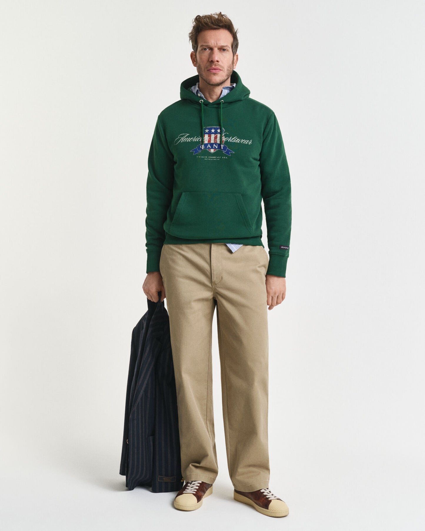 Pantalon chino en twill de coton coupe décontractée